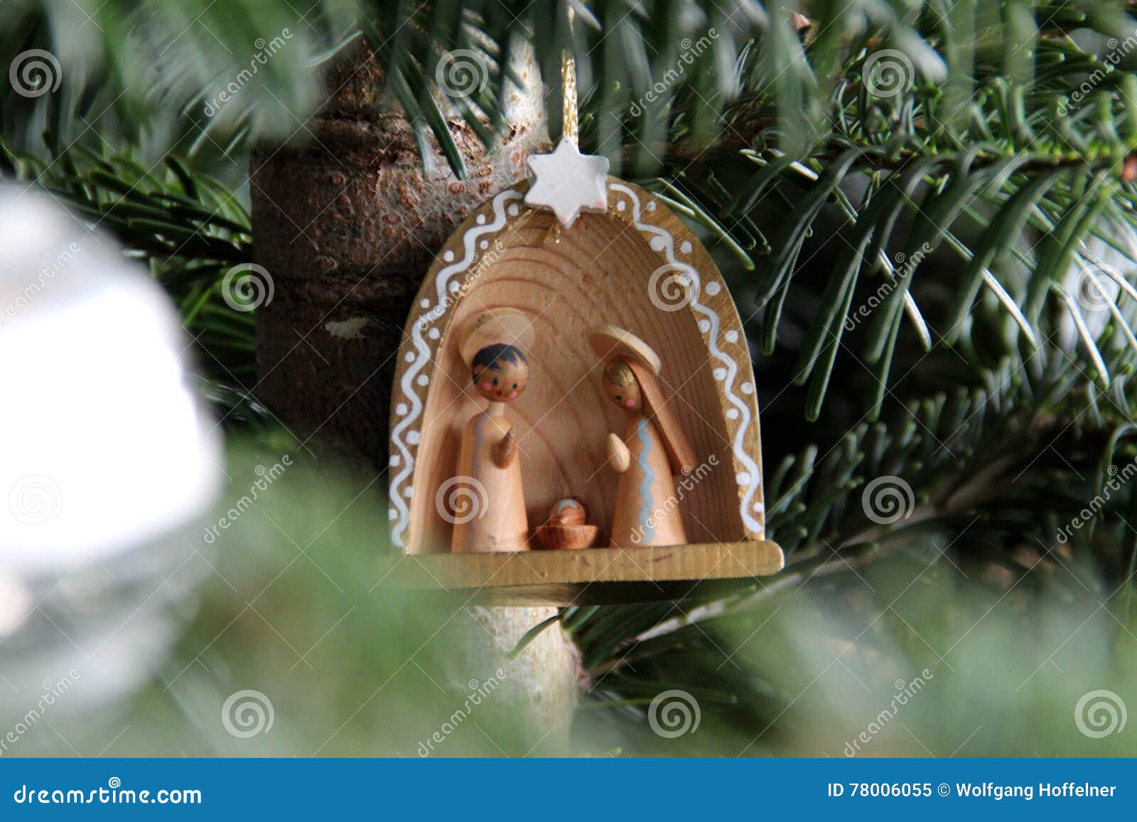 Crib on Tree stock image. Image of wood, joseph, christmas 78006055