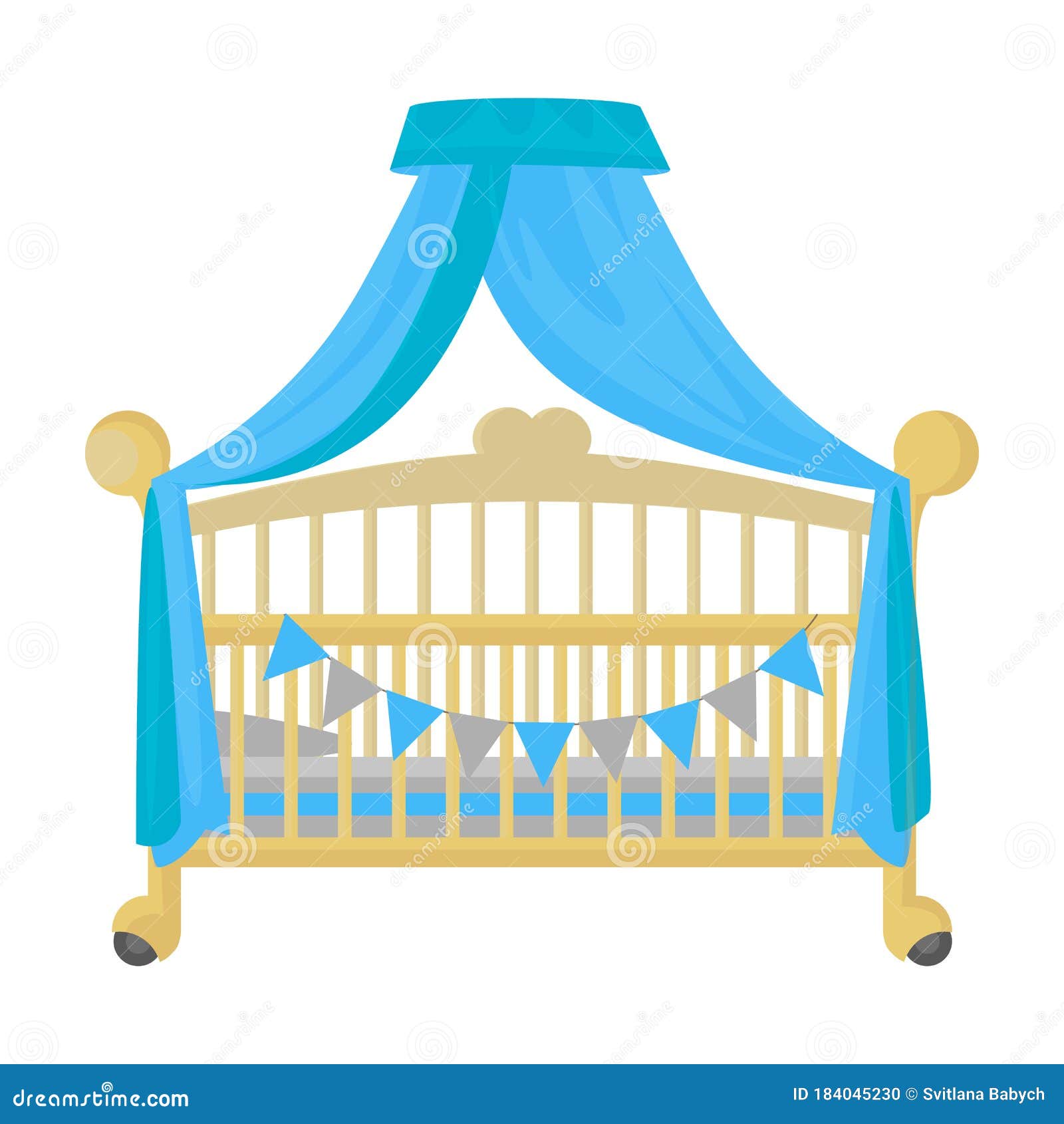 Crib Vector  Vector Icon Isolated on White Background Crib.  Stock Vector - Illustration of furniture, childhood: 184045230