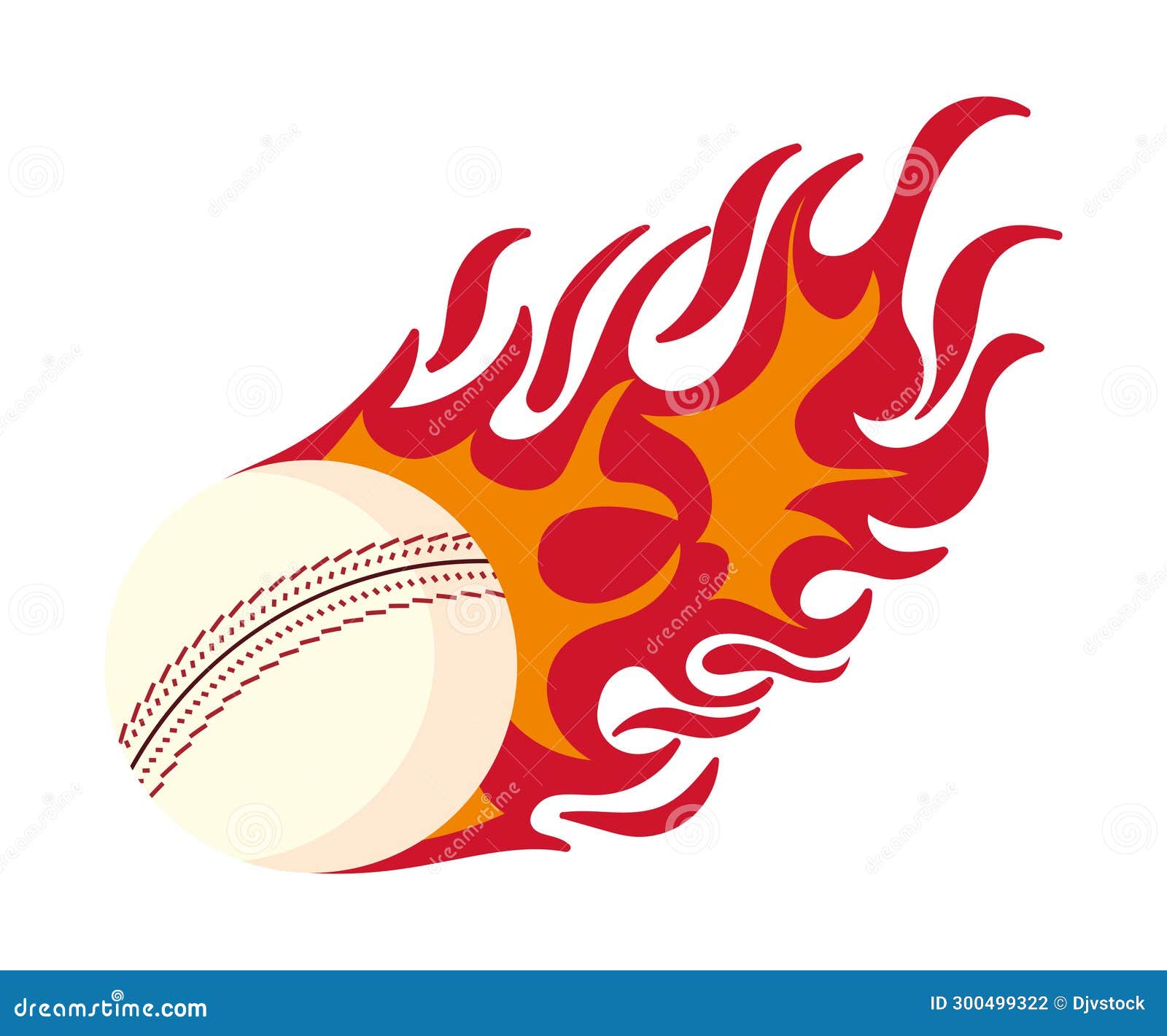 Cricket ball on fire stock illustration. Illustration of match 300499322