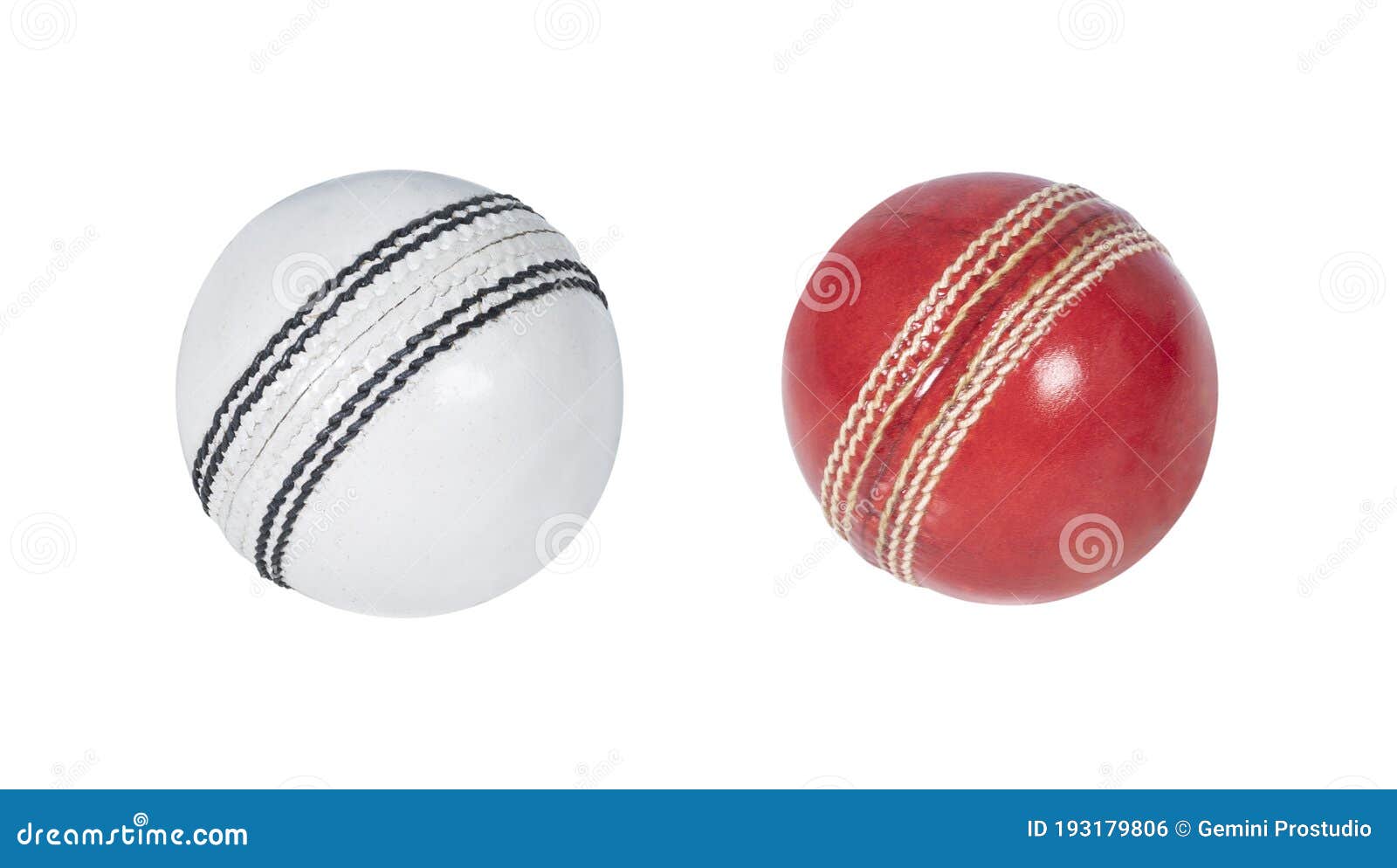 Cricket Balls Isolated on White Background Stock Illustration