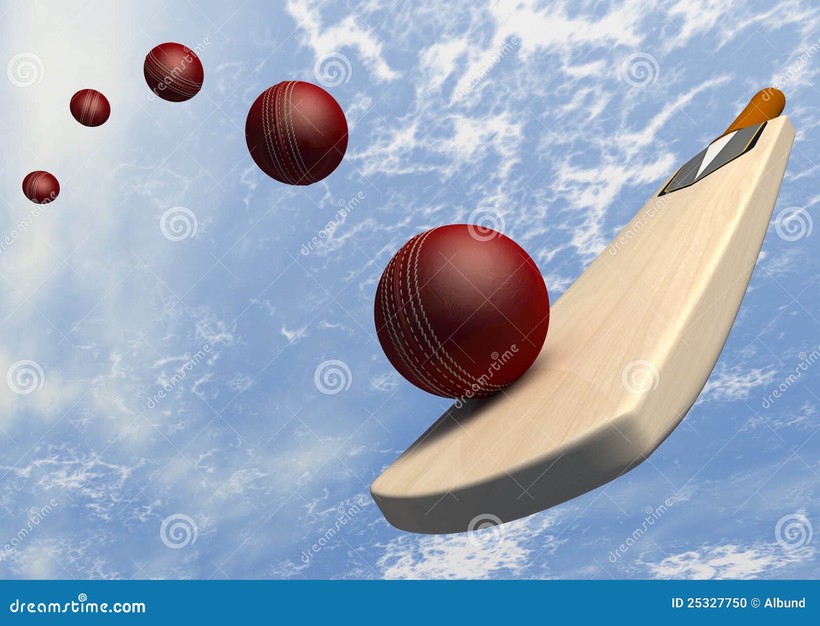 Cricket Bat with Ball Flight Path Stock Illustration Illustration of