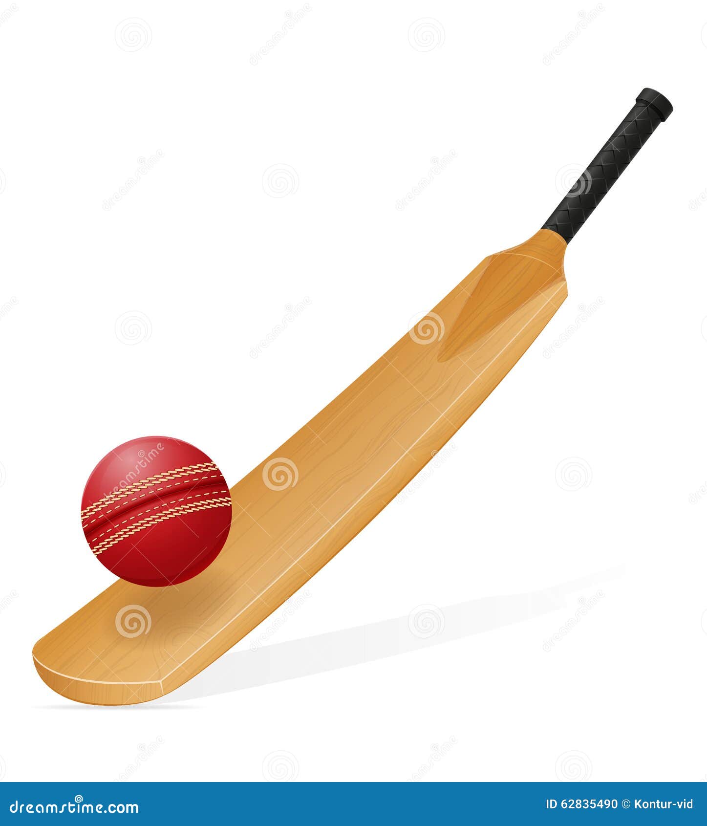 Cricket Bat and Ball Vector Illustration Stock Vector Illustration of