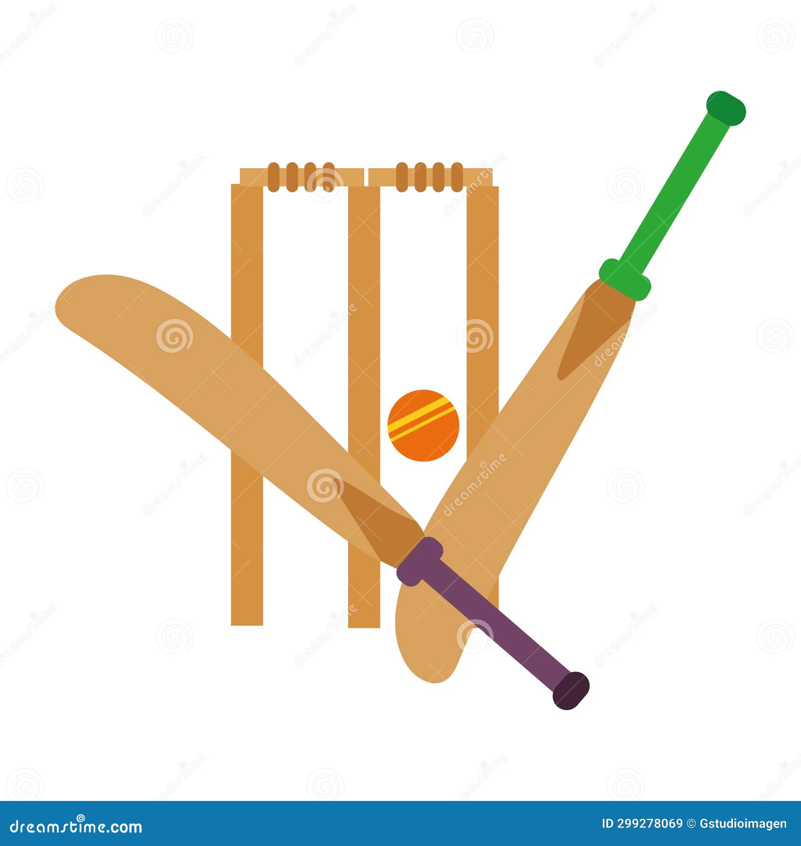 Cricket bats and ball stock illustration. Illustration of competitive