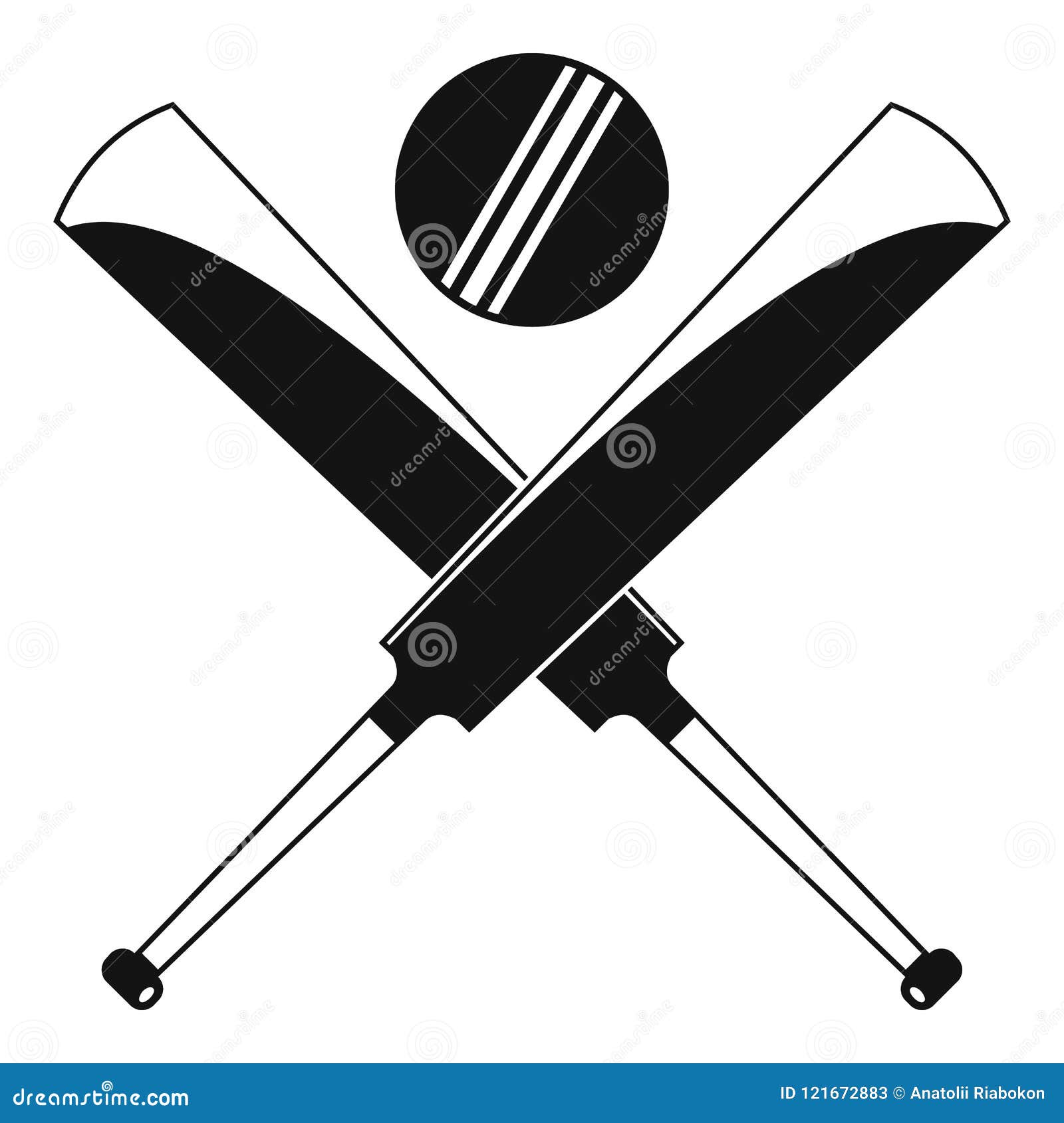 Cricket Bats Logo, Simple Style Stock Vector Illustration of black