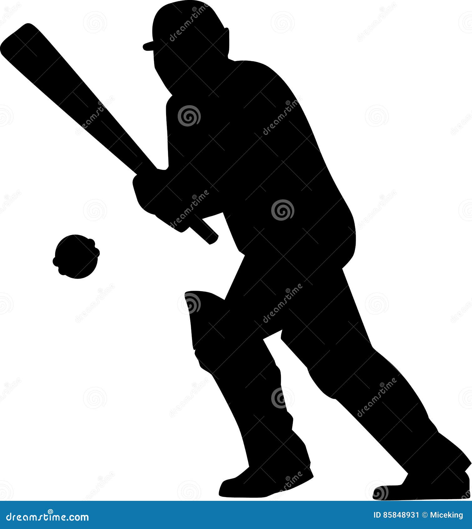 Cricket Batsman Silhouette stock vector. Illustration of cricketer ...