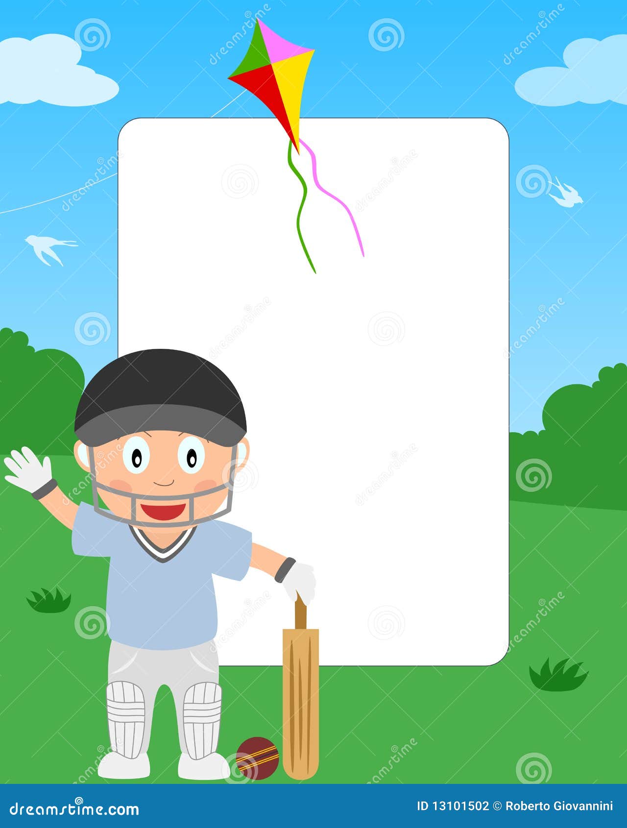 Cricket Boy Photo Frame stock vector. Image of funny 13101502