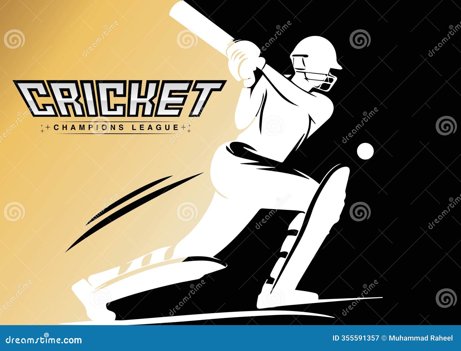 cricket champions league logo id with wicket, bat ball and with background