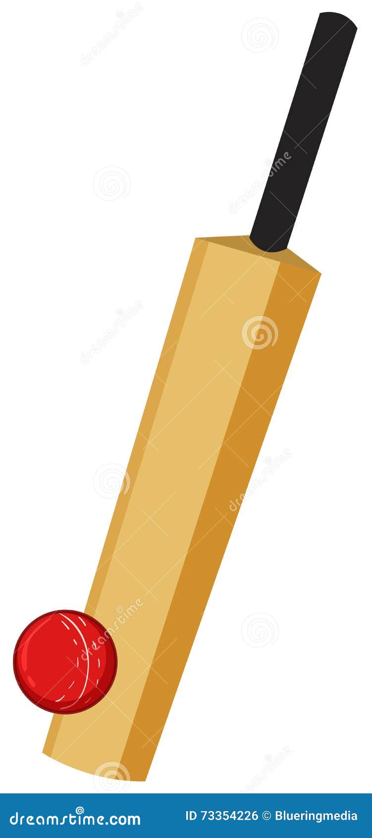 Cricket Equipment with Bat and Ball Stock Vector - Illustration of  isolated, round: 73354226