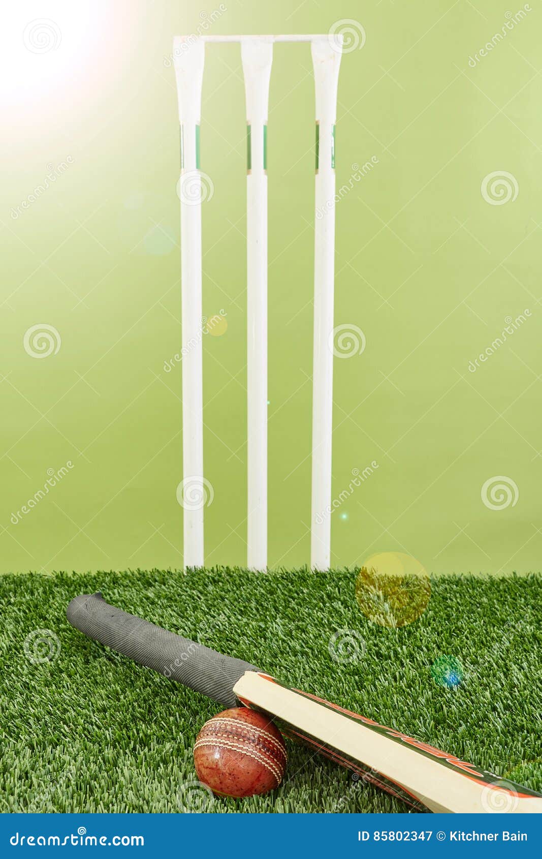 Cricket Equipment stock image. Image of isolated, material 85802347