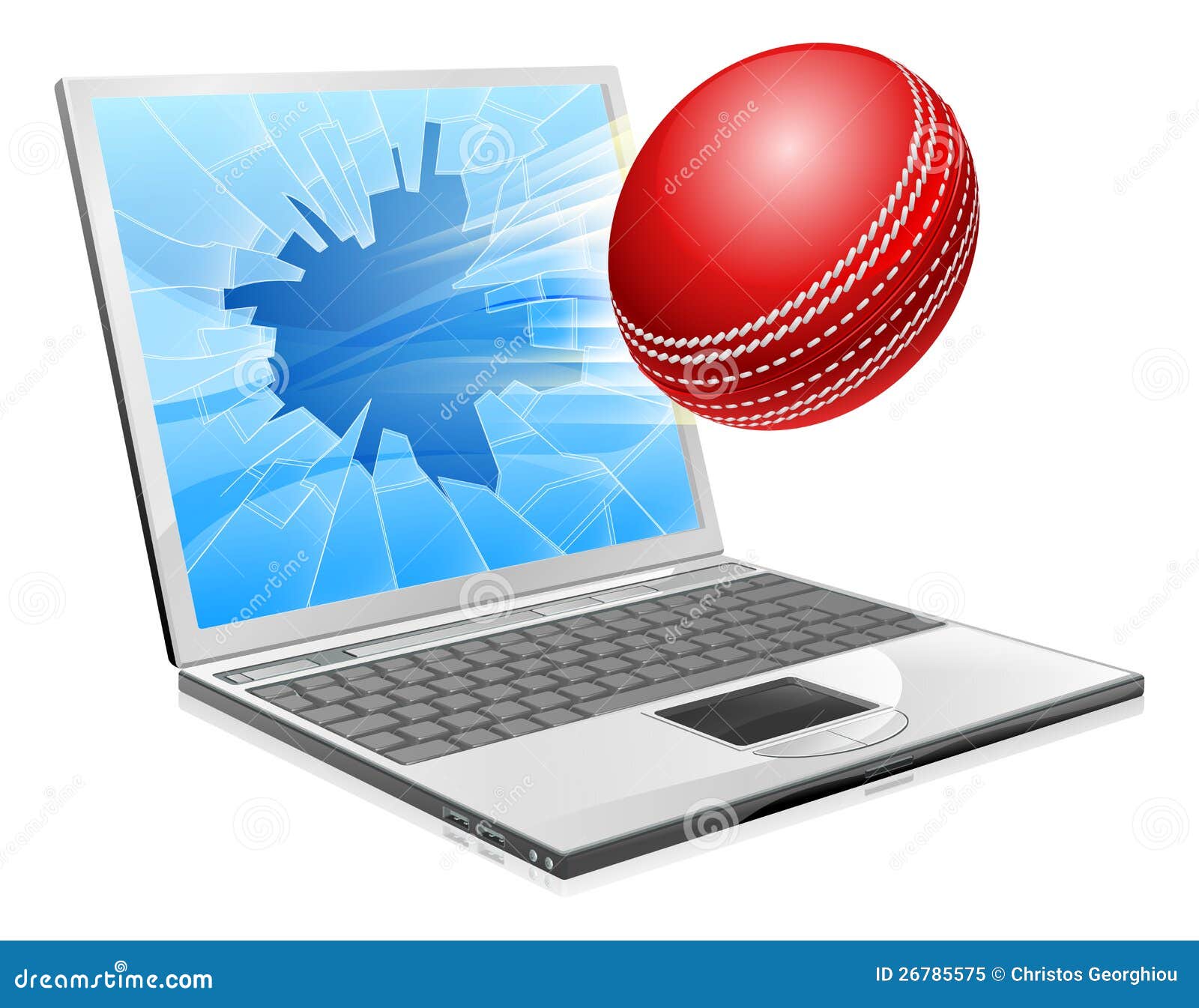 Cricket Laptop Broken Screen Concept Stock Vector Illustration of