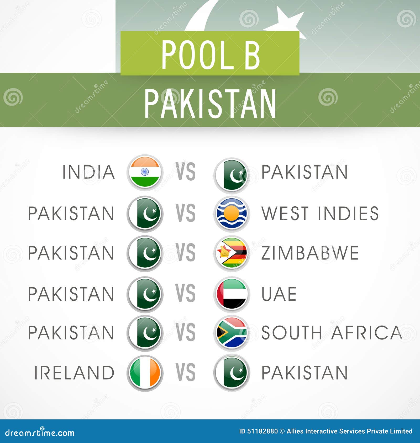 Cricket Match Schedule of Pakistan. Stock Illustration Illustration