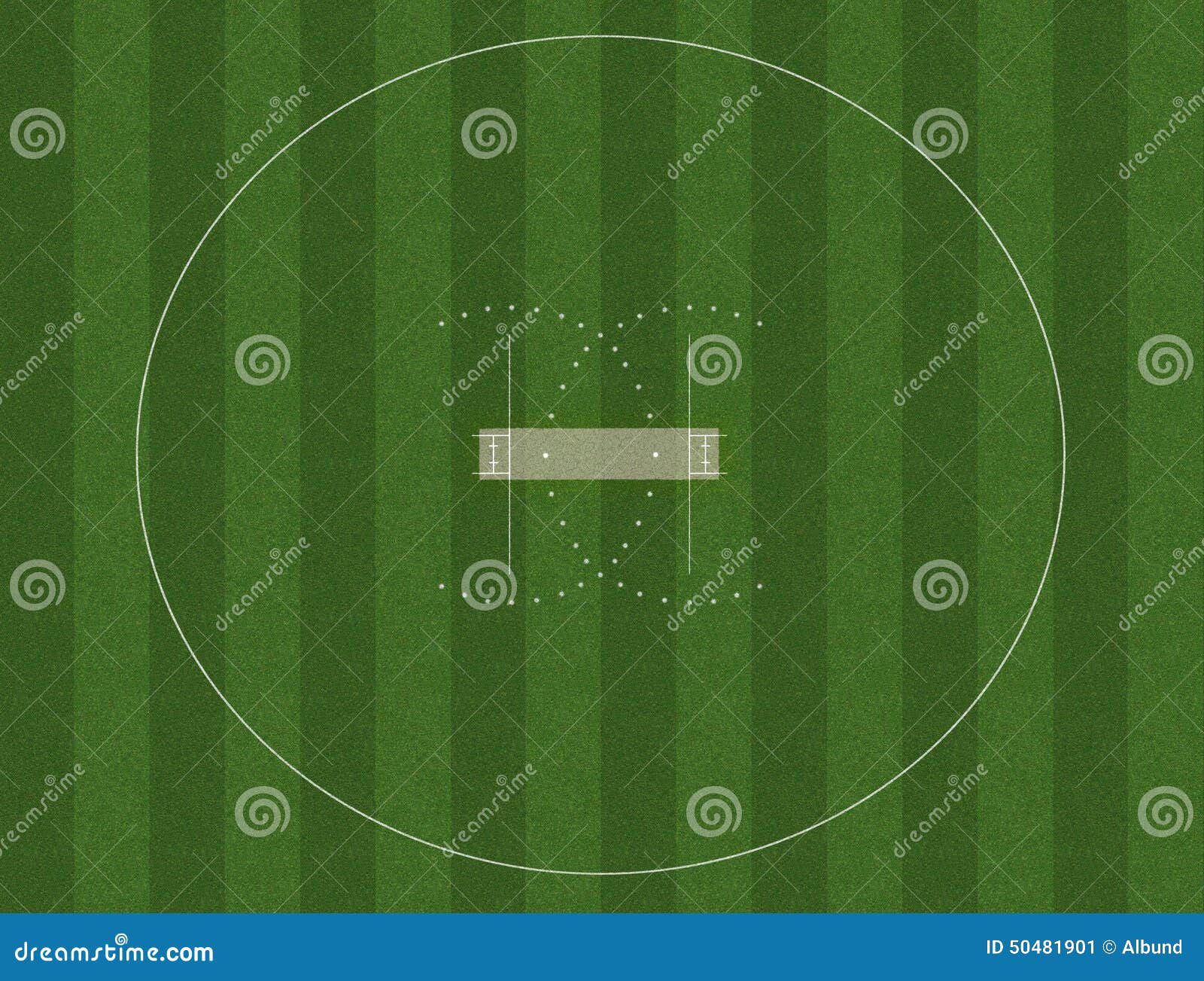 Cricket Pitch and Field stock illustration. Illustration of white