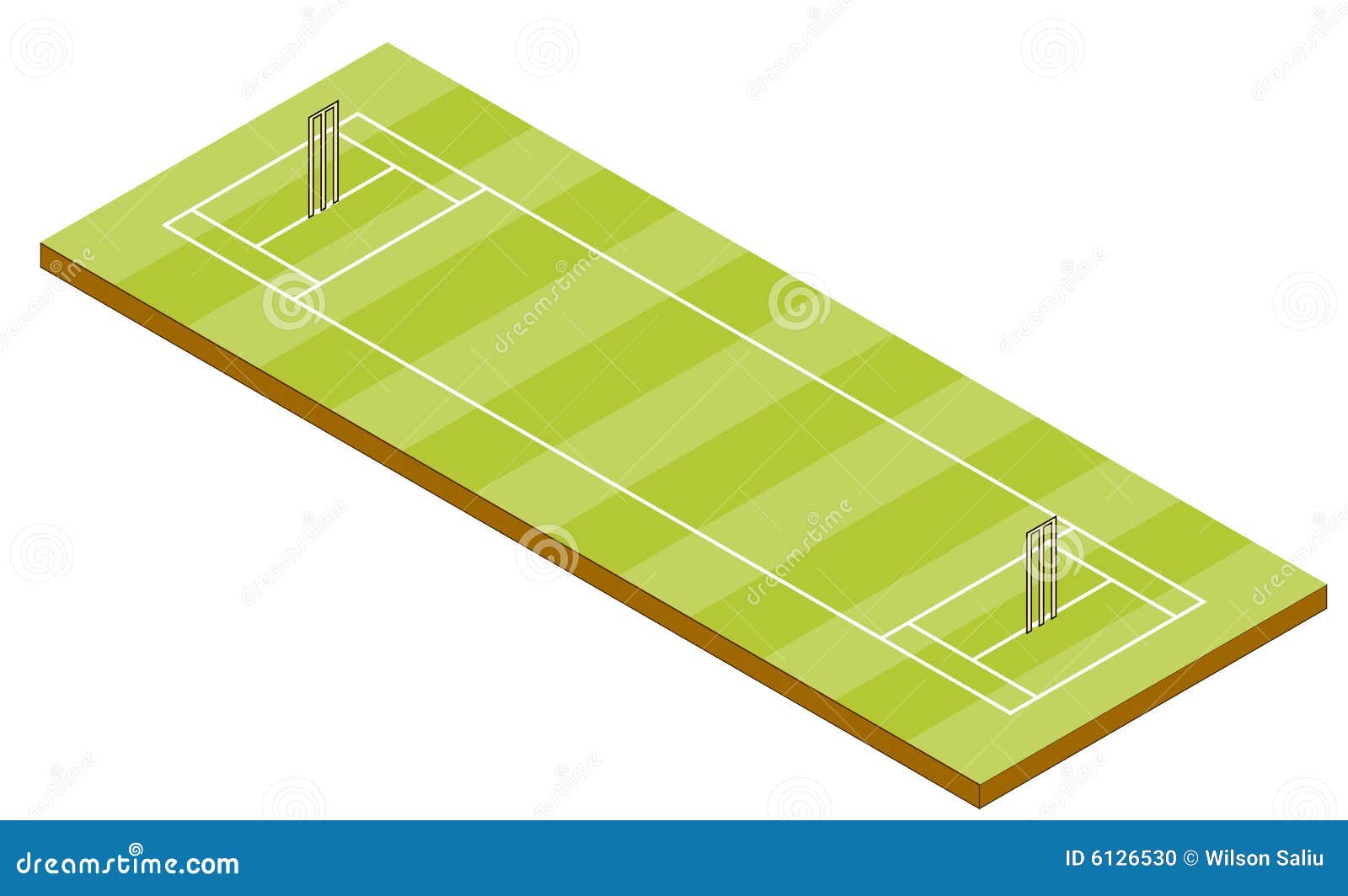 Cricket Pitch Isometric View Stock Illustration Illustration of