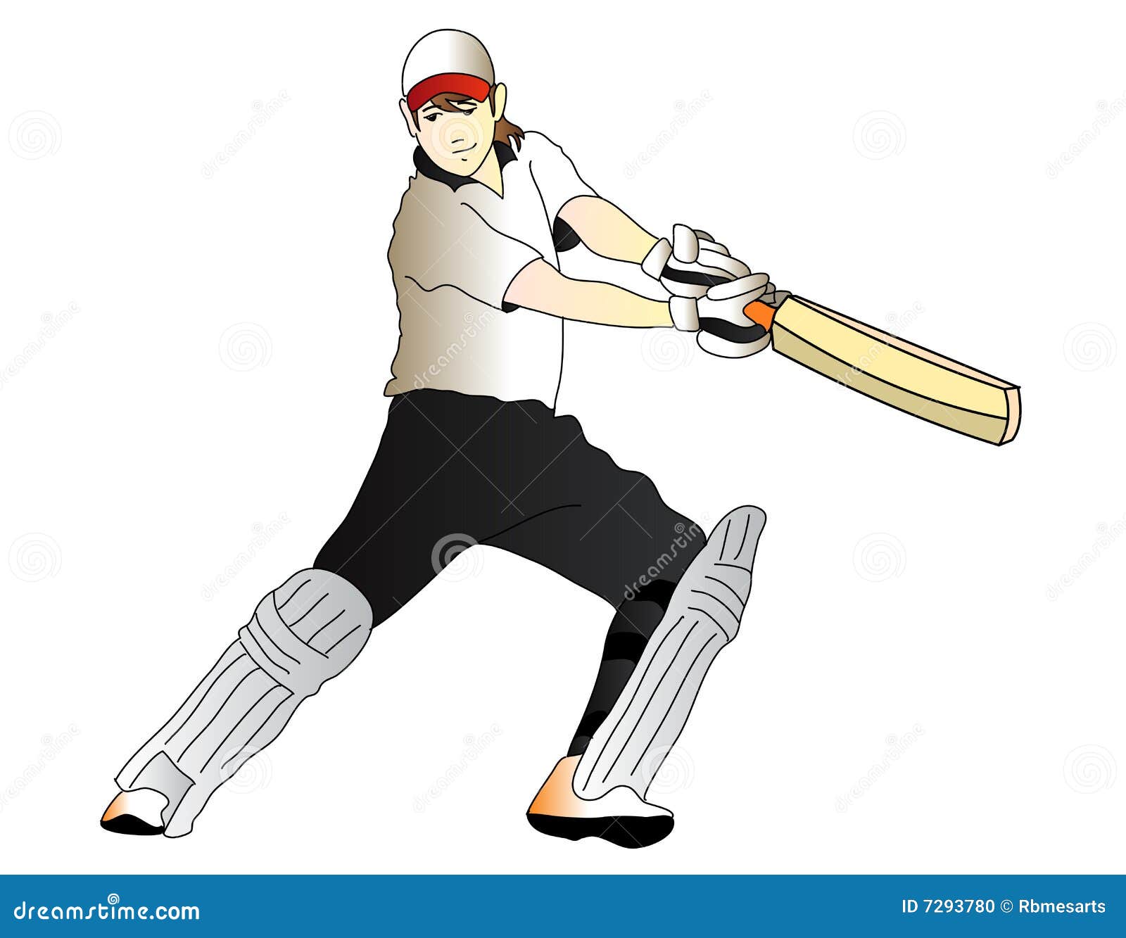 Cricket player stock illustration. Illustration of pitcher 7293780