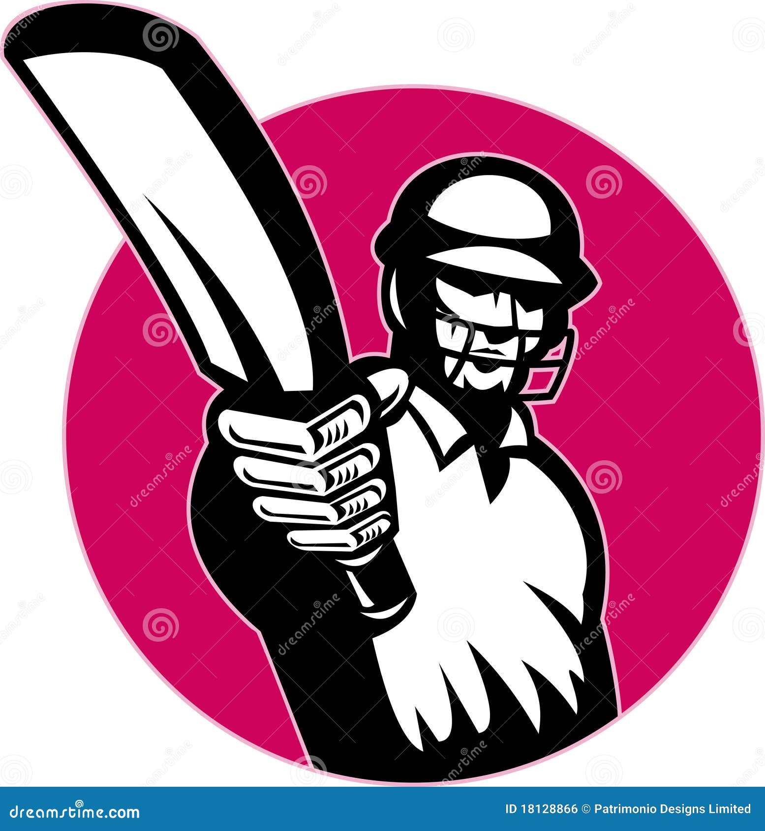 Cricket player batsman stock illustration. Illustration of retro 18128866