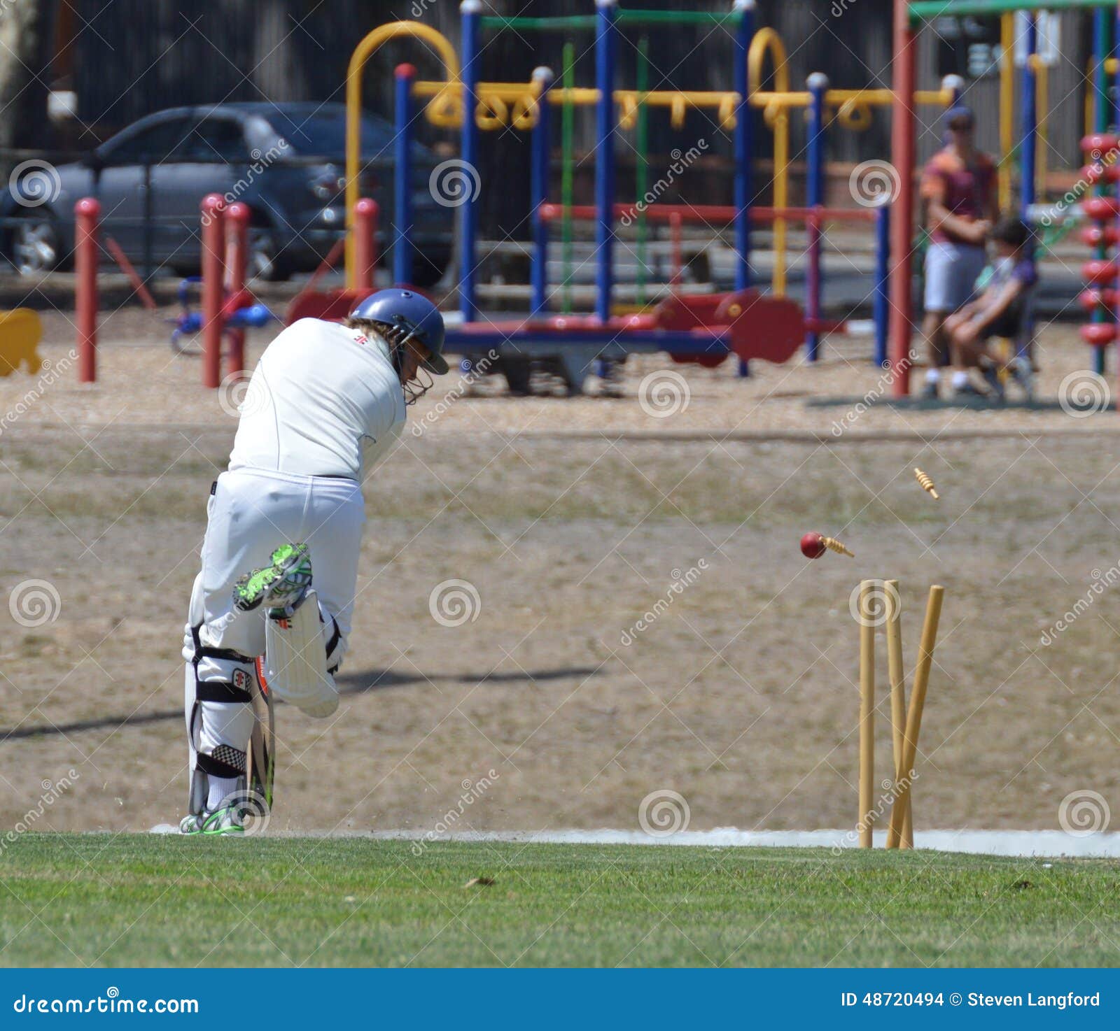 Cricket player bowled editorial stock image. Image of batman 48720494