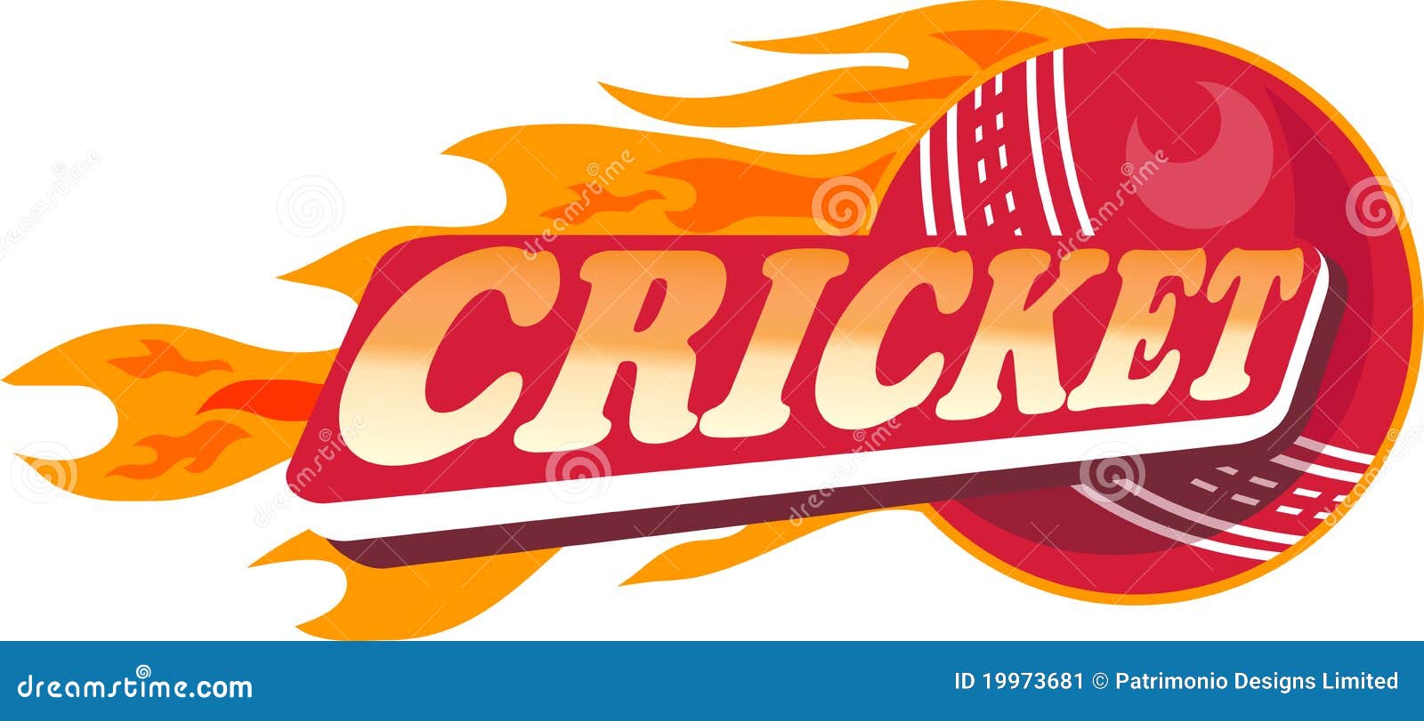 Cricket sports ball flames stock illustration. Illustration of sport