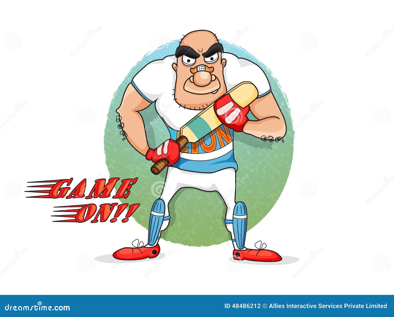 Cricket Sports Concept with Funny Cartoon. Stock Illustration -  Illustration of match, pitch: 48486212