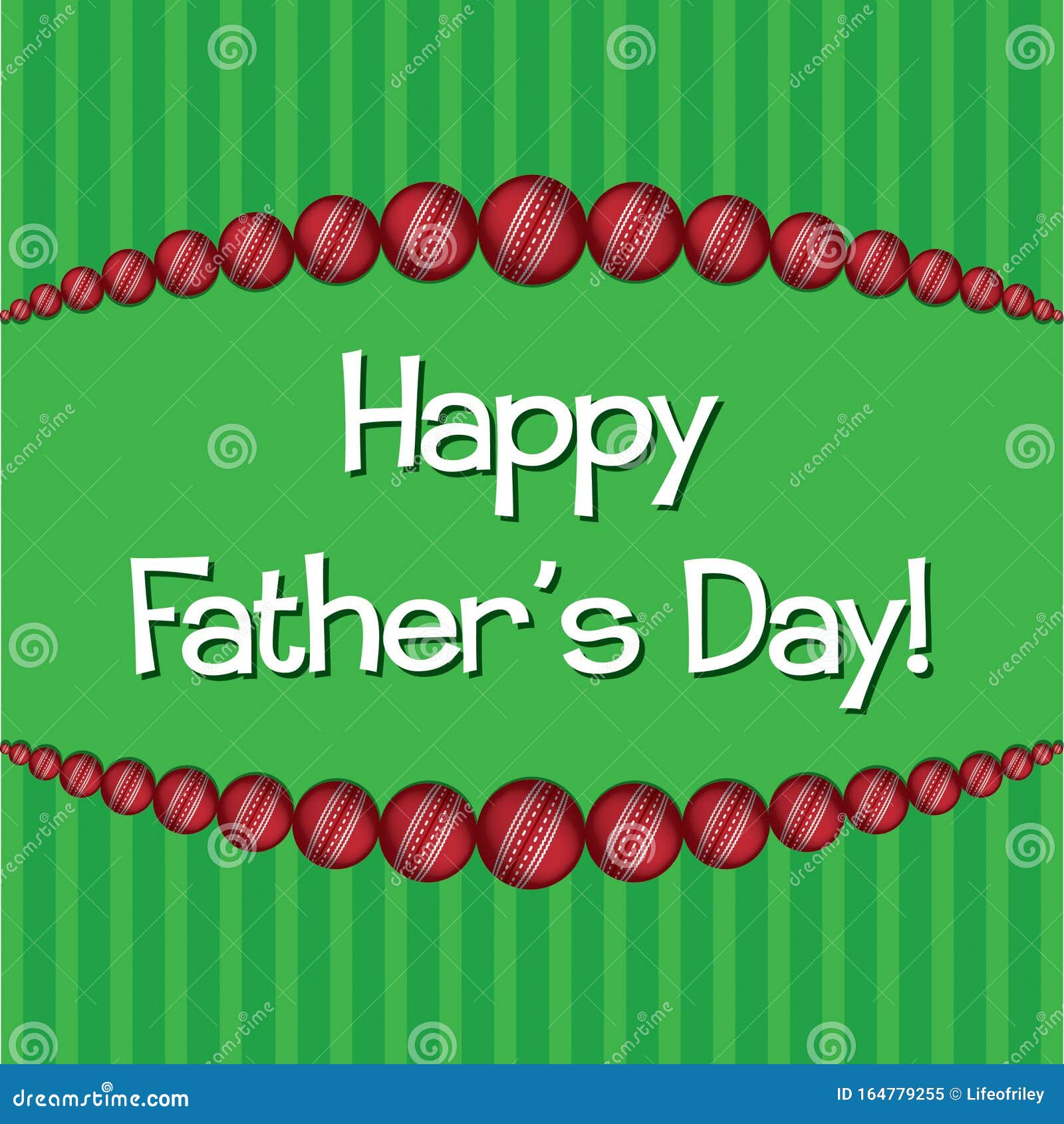 Bright Cricket Ball Father`s Day Card Stock Vector Illustration of
