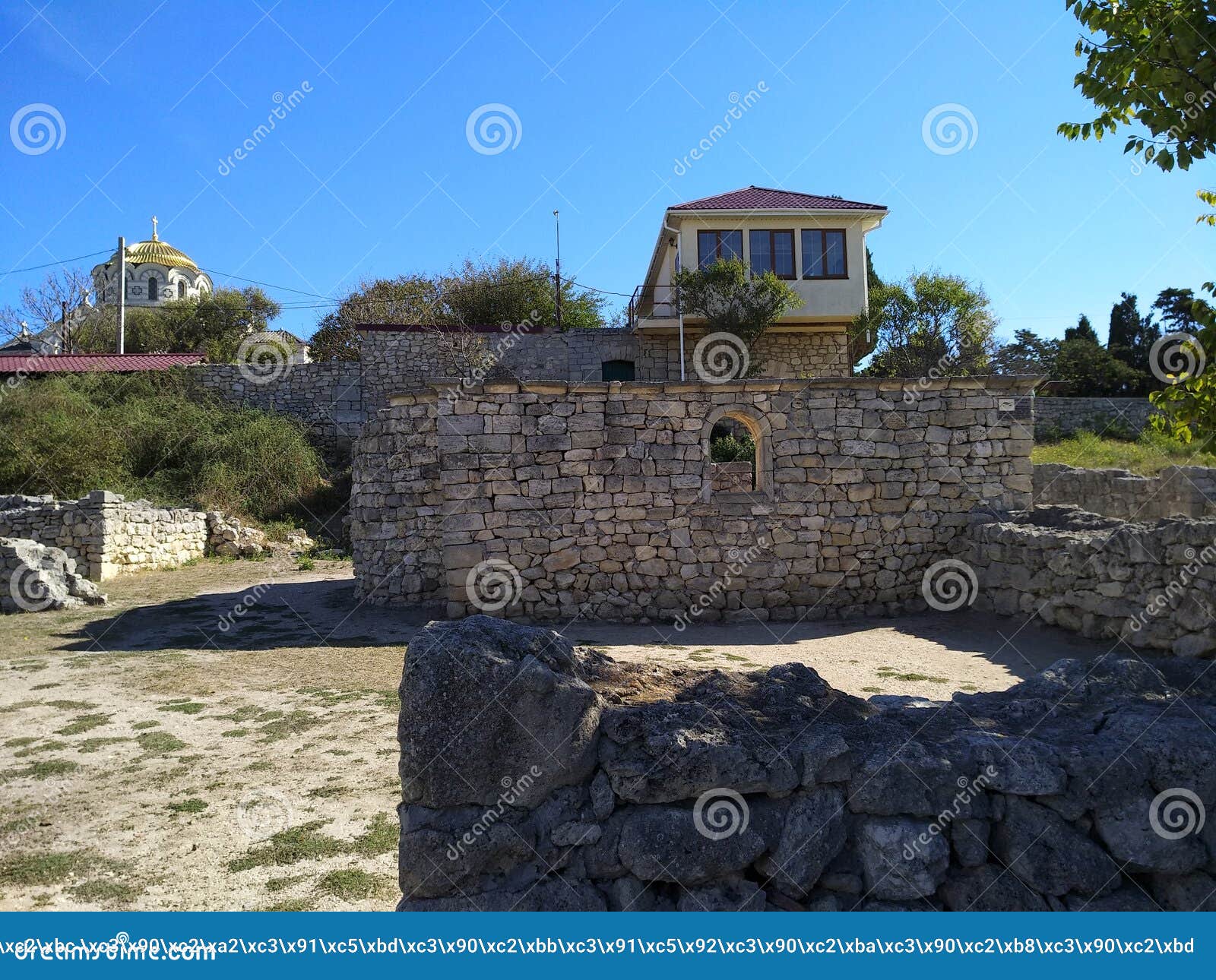 criema summer sun sea sky cloubs ancient citi puin chersonese
