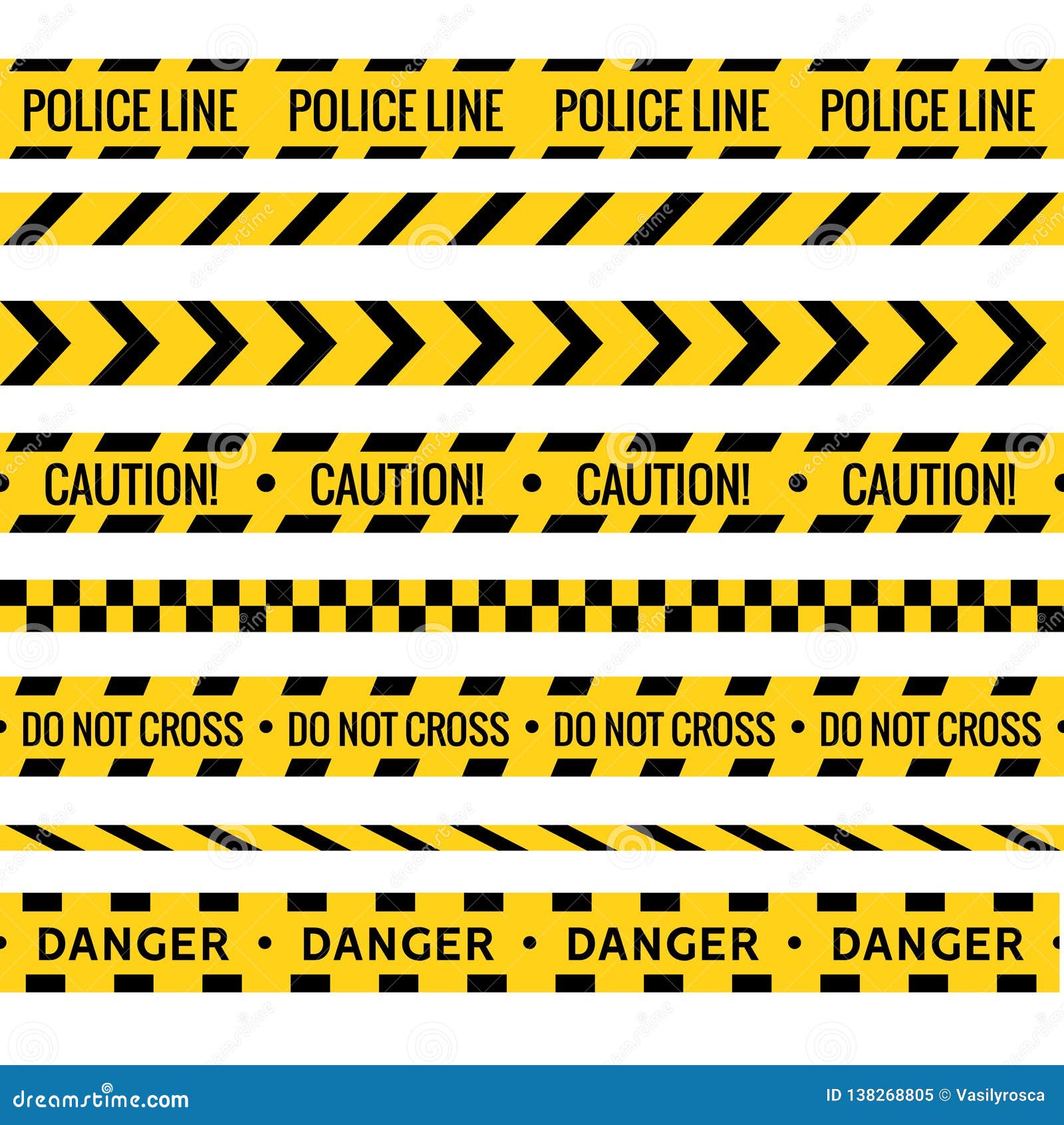 Crime Line Tape. Police Danger Caution Vector Yellow Barrier Stock ...