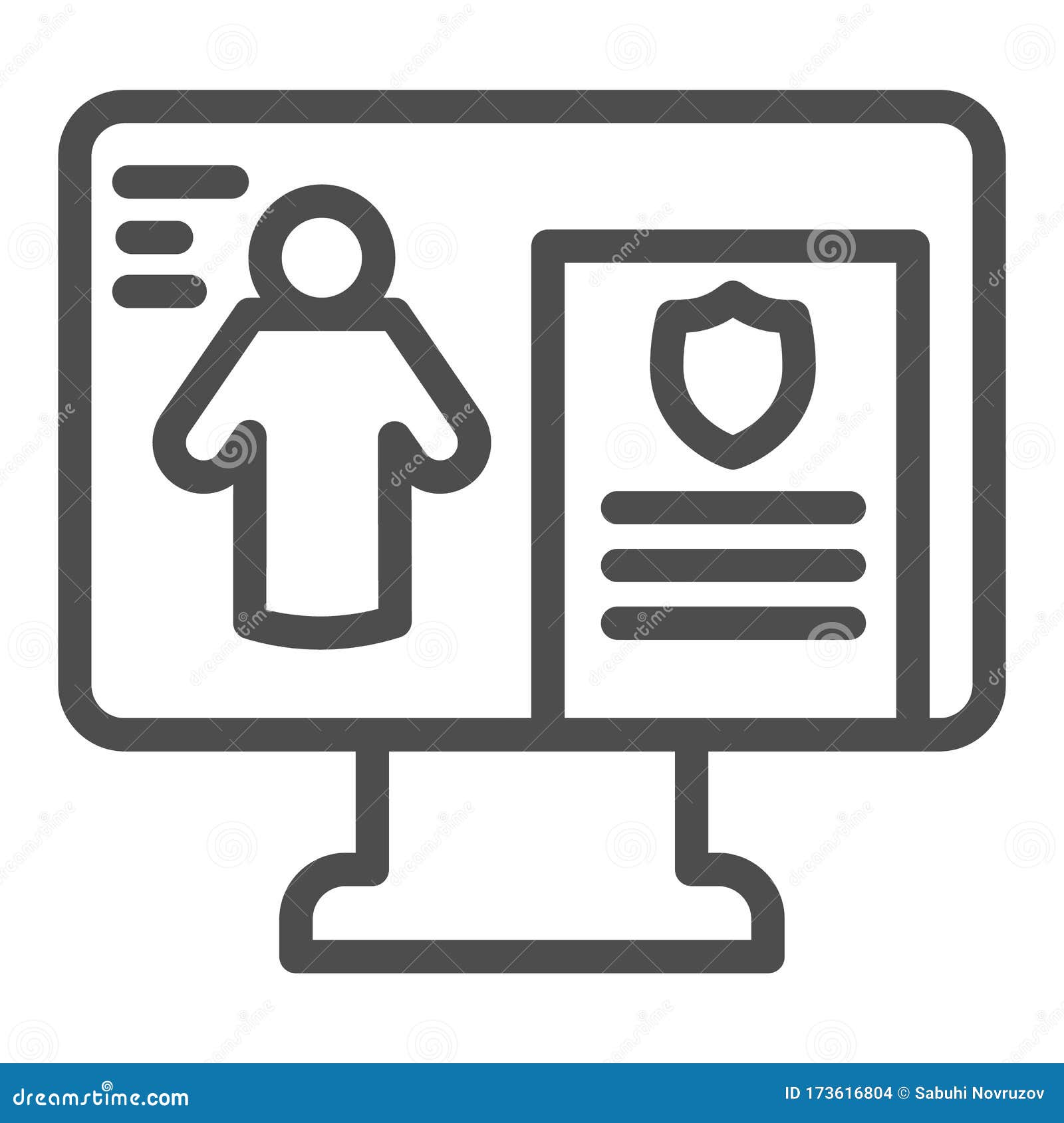 Crime Profile Line Icon. Person Document on Monitor, Editing Files on  Laptop Stock Vector - Illustration of laptop, logo: 173616804