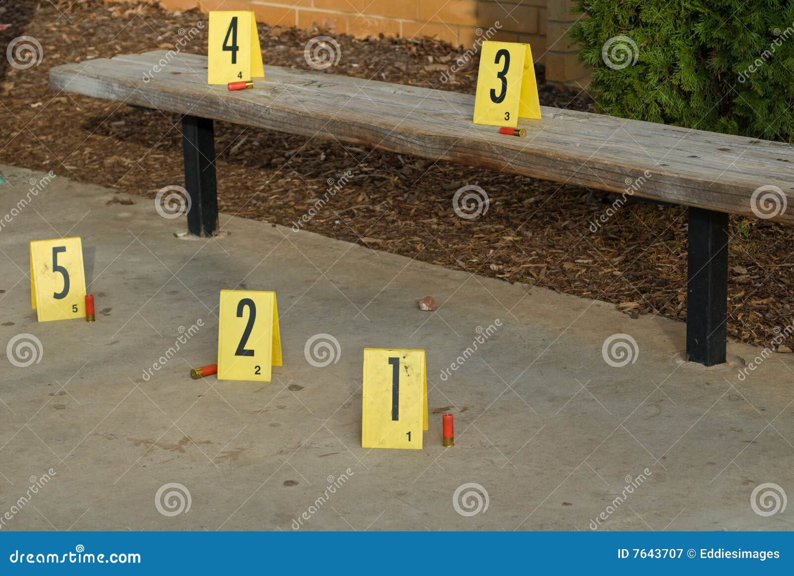 Crime Scene Bench Royalty Free Stock Photography Image 7643707