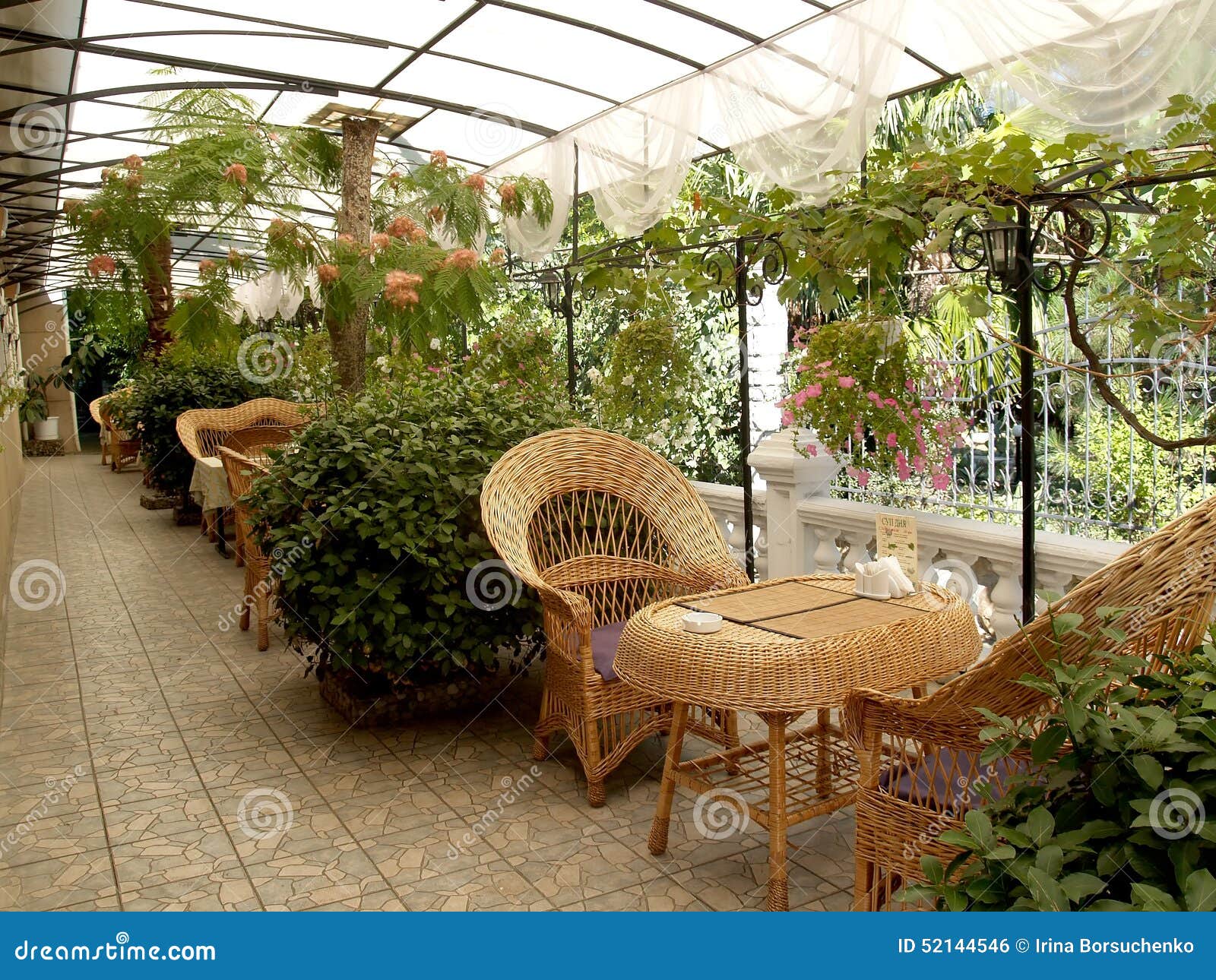 Crimea. Summer Restaurant in Yalta Stock Photo Image of verandah