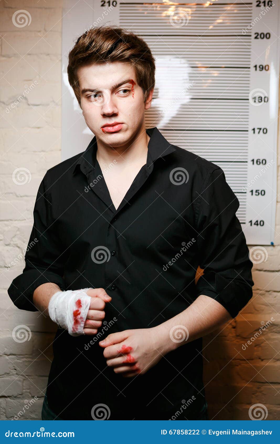 Criminal in a Police Station Stock Photo - Image of bully, handsome:  67858222