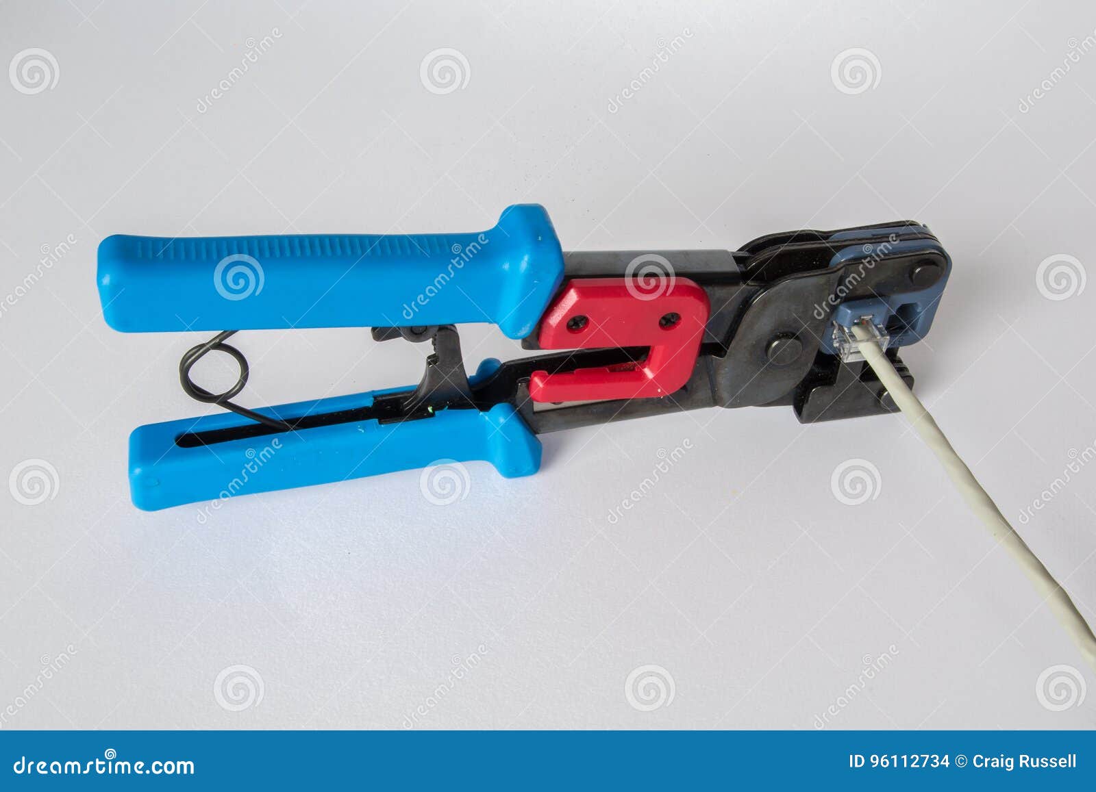 Crimping cable stock photo. Image of telephone 96112734