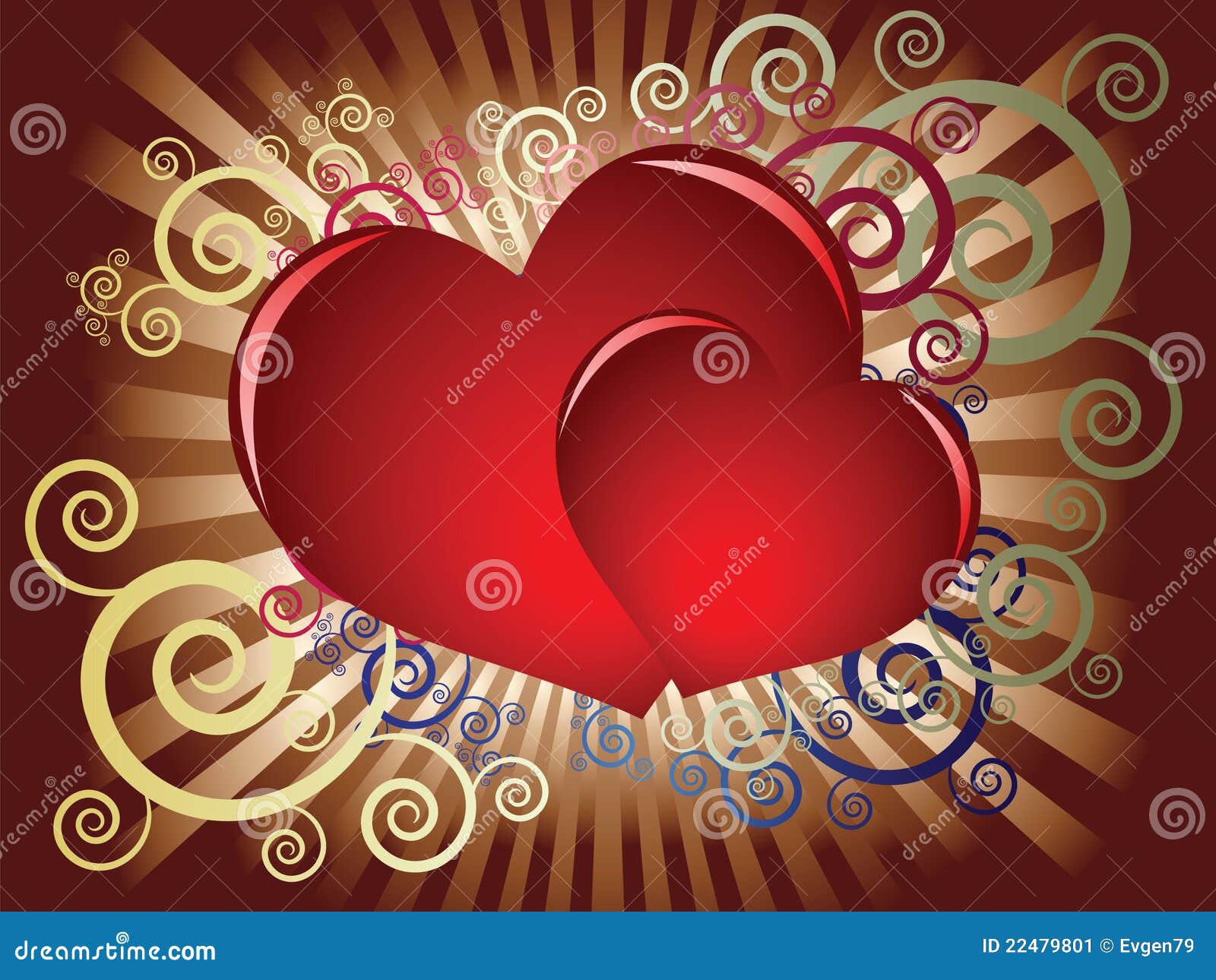 Crimson Hearts on a Dark Background Stock Vector Illustration of decoration, design 22479801