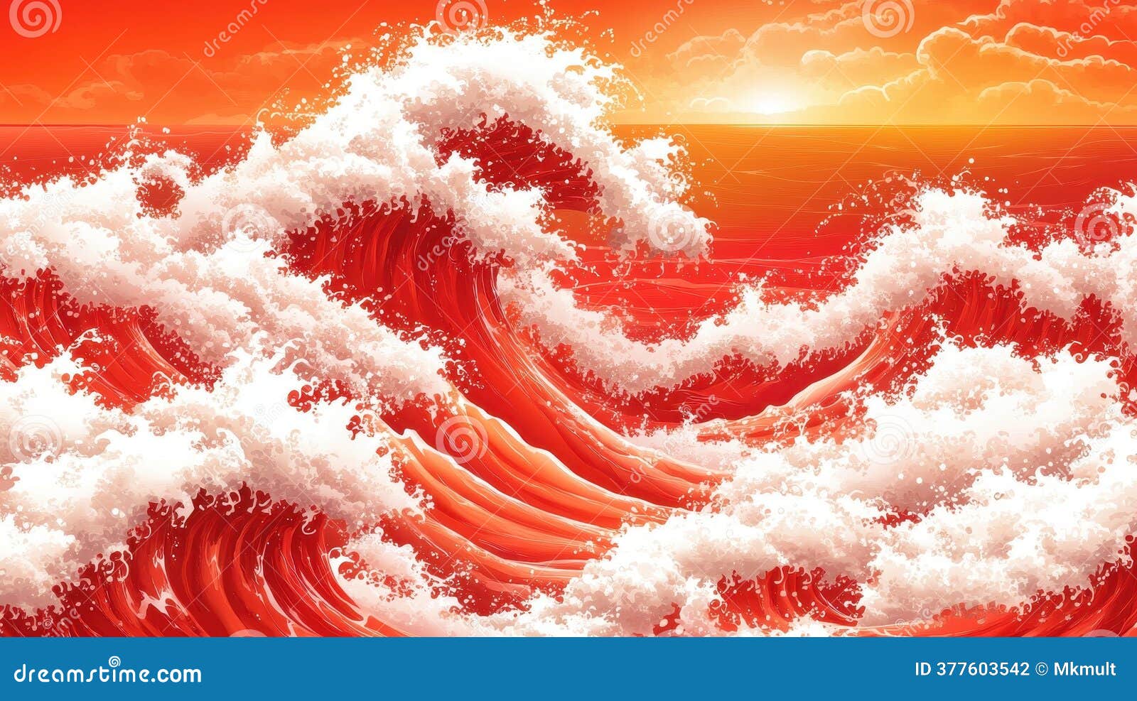 Crimson Tide Waves of Color a Symphony of the Sea at Sunset Stock Photo -  Image of seascape, surging: 377603542, image size:1600x987