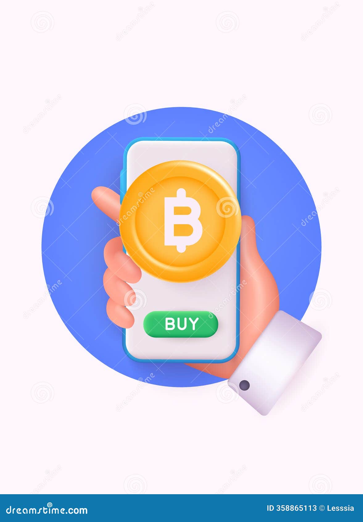 Cripto Currency, Bitcoin Crypto on Mobile.Bitcoin Currency. Crypto Coin  with Growth Graph Stock Vector - Illustration of financial, internet:  358865113