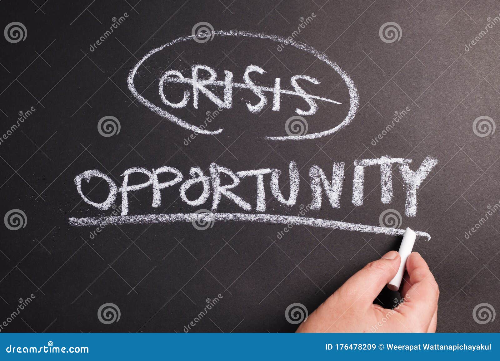 crisis and opportunity chalk writing