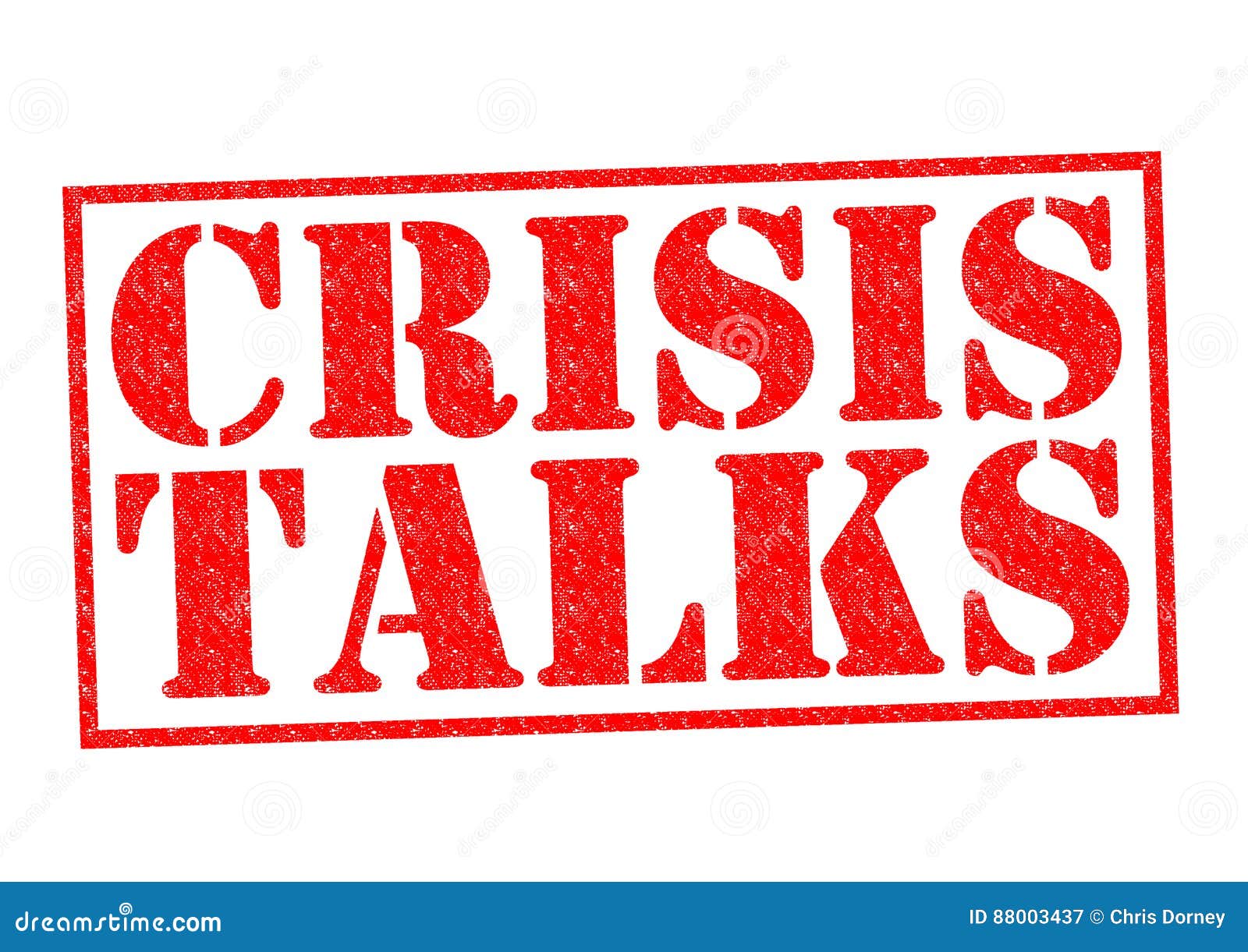 CRISIS TALKS red Rubber Stamp over a white background.