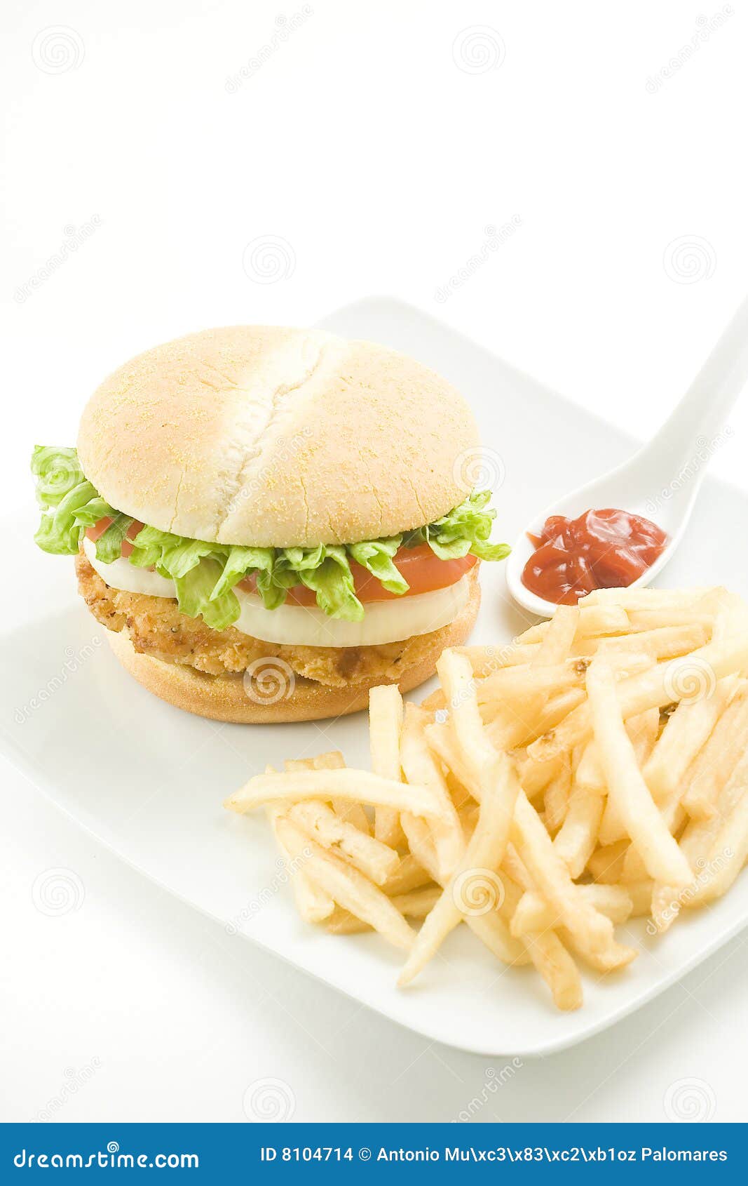 Crisp Chicken Burger Tomato Onion Cheese Lettuce Stock Photo Image of