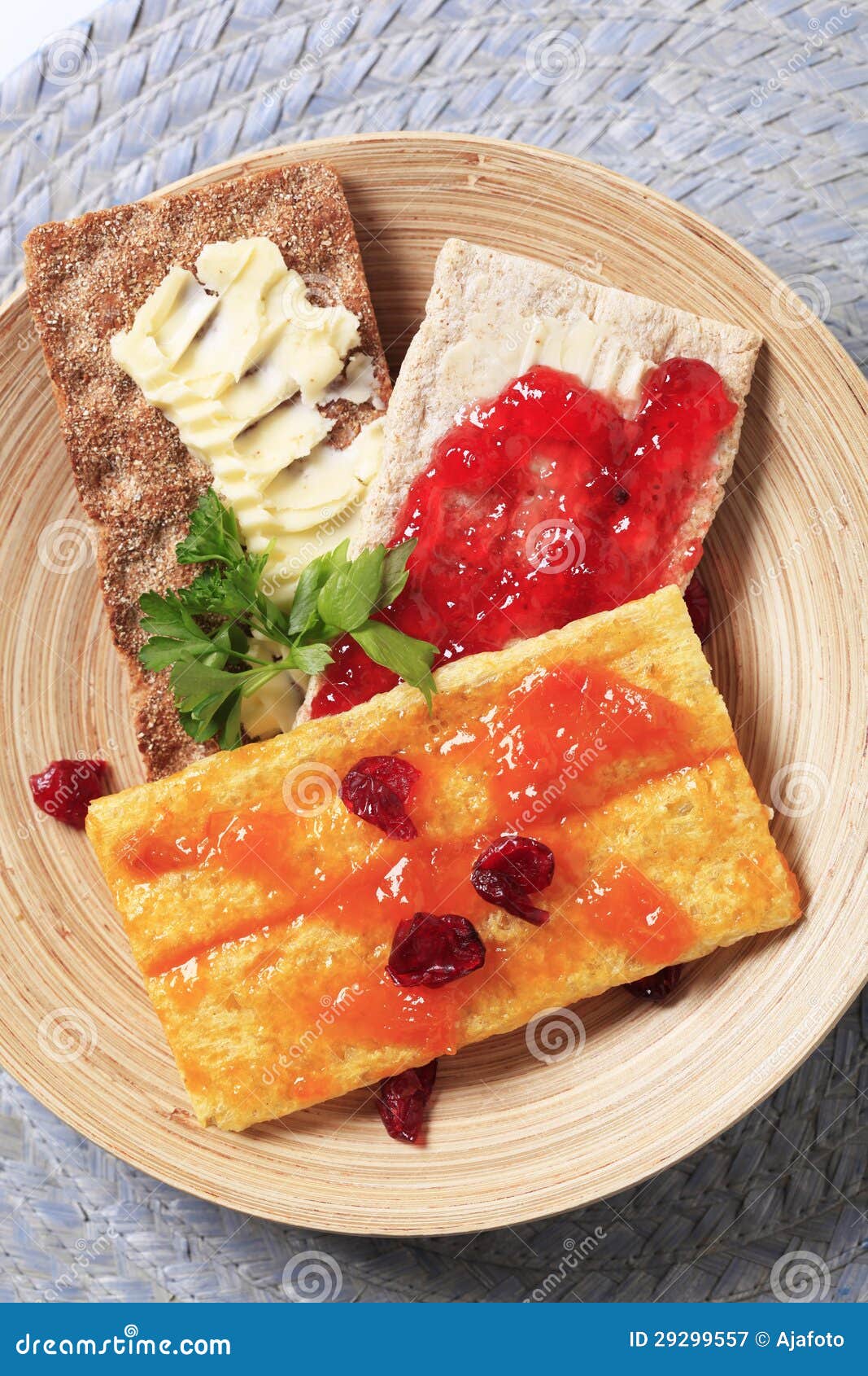 Crispbread with Butter and Jam Stock Image Image of preserve, baked 29299557