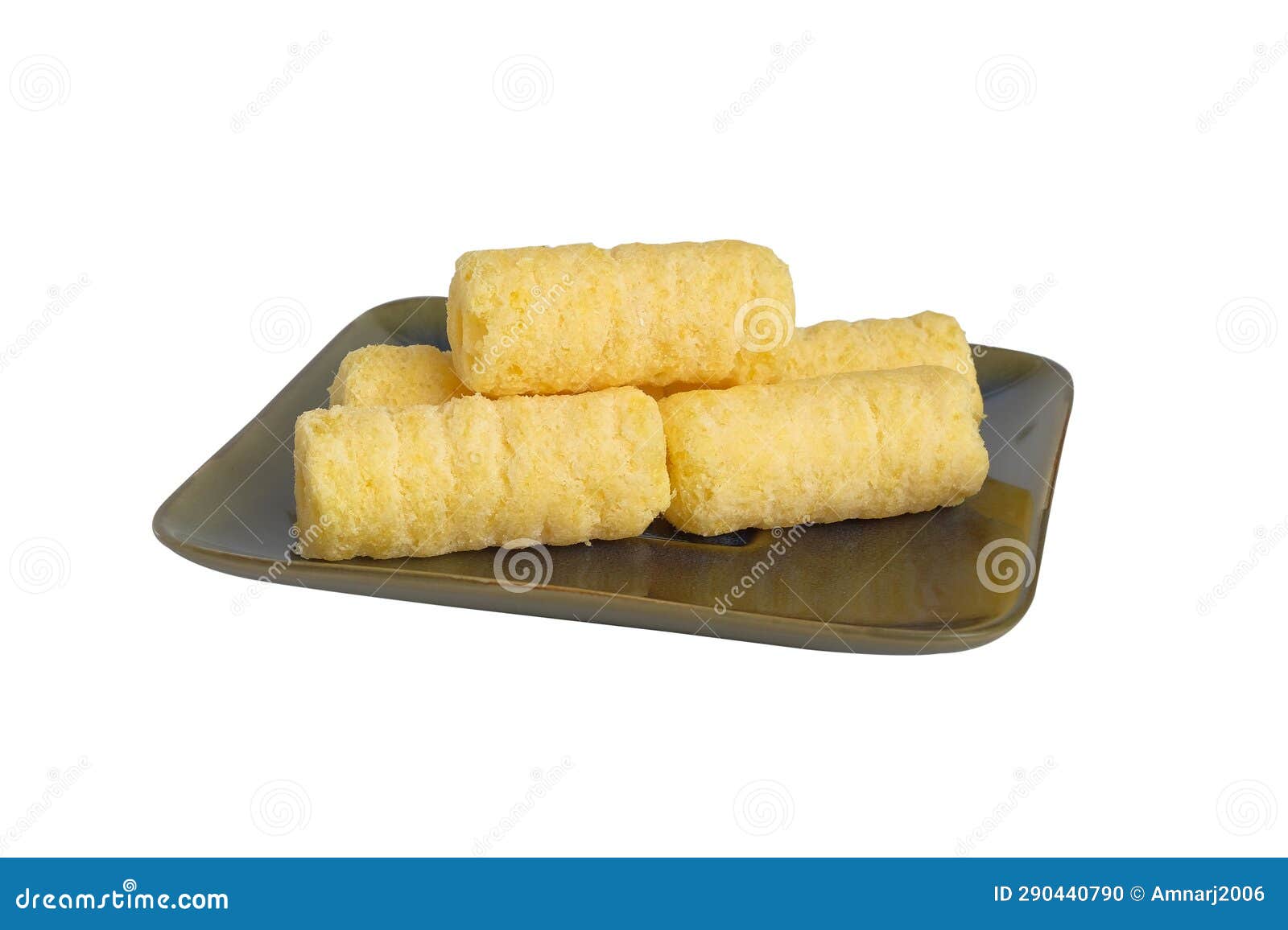 Crispy Butter Corn Roll in Dish .clipping Path Stock Photo - Image of ...