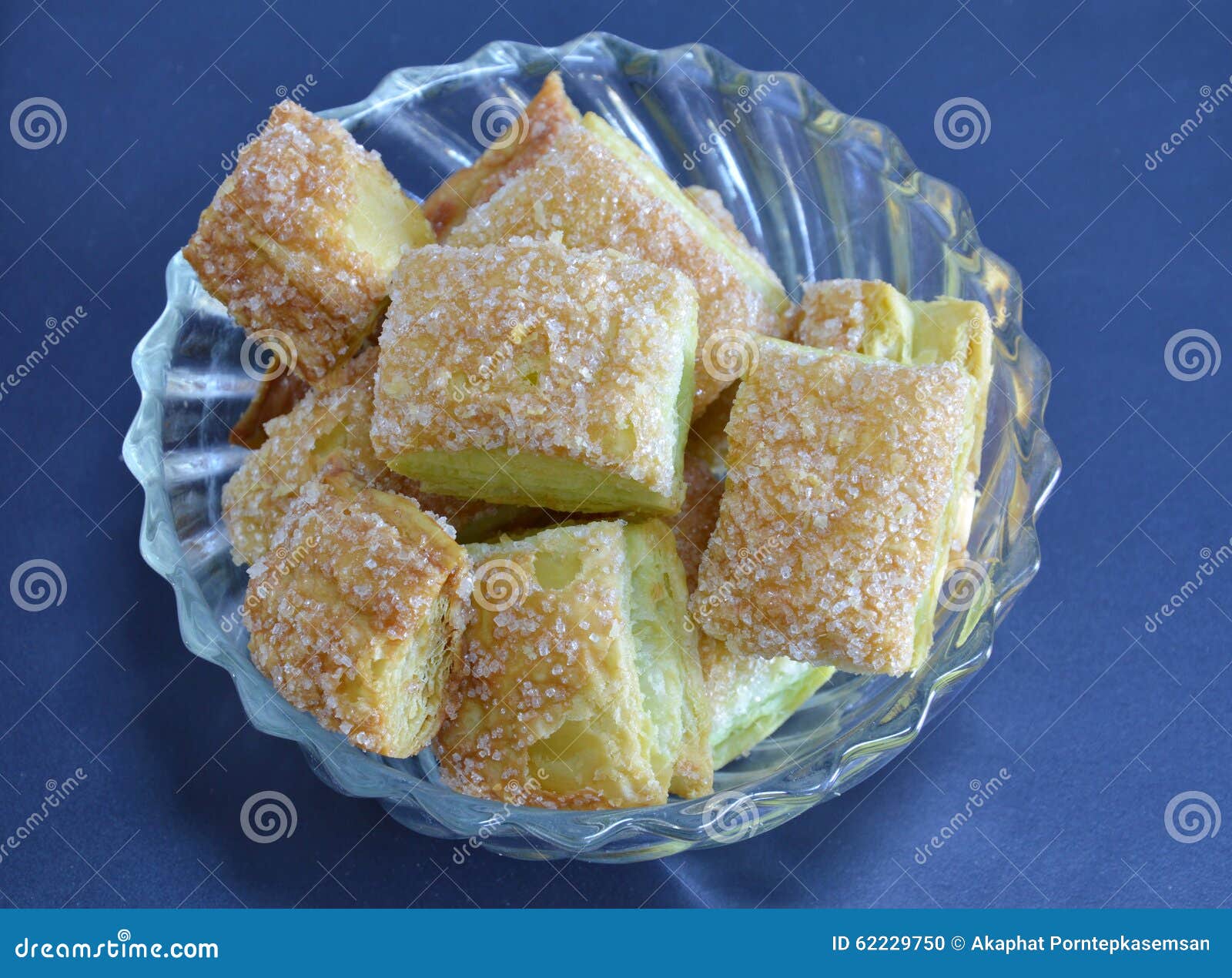 Crispy Butter Pie Dressing Sugar in Glass Bowl Stock Photo Image of