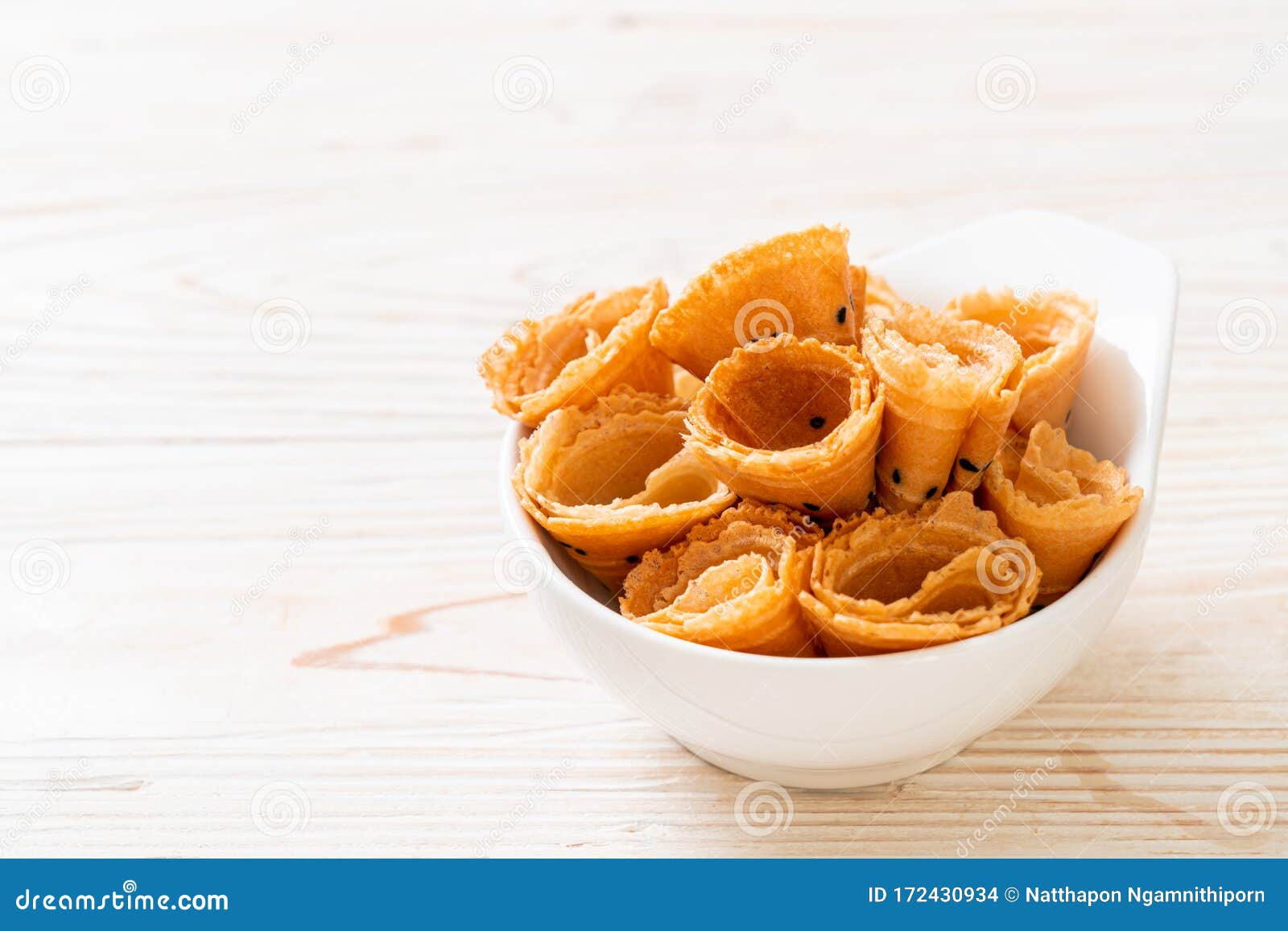 Crispy Coconut Roll Asian Snack Stock Photo Image of muan, baked