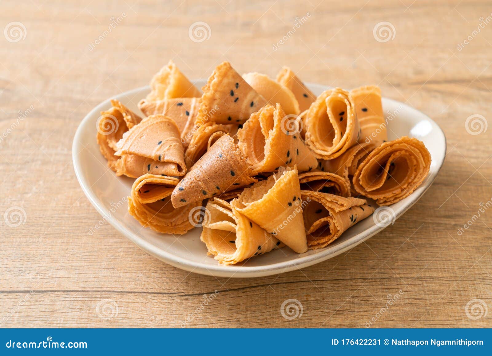 Crispy Coconut Roll Asian Snack Stock Image Image of candy, asian