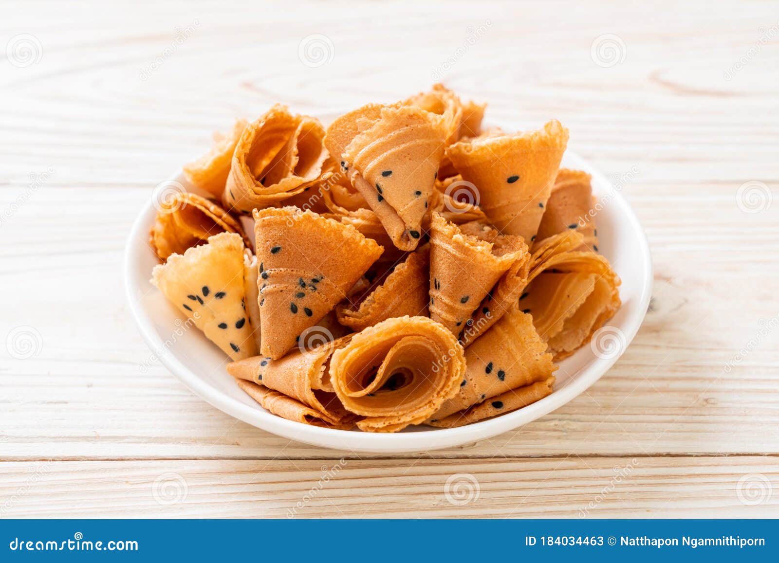 Crispy Coconut Roll Asian Snack Stock Image Image of candy, cake