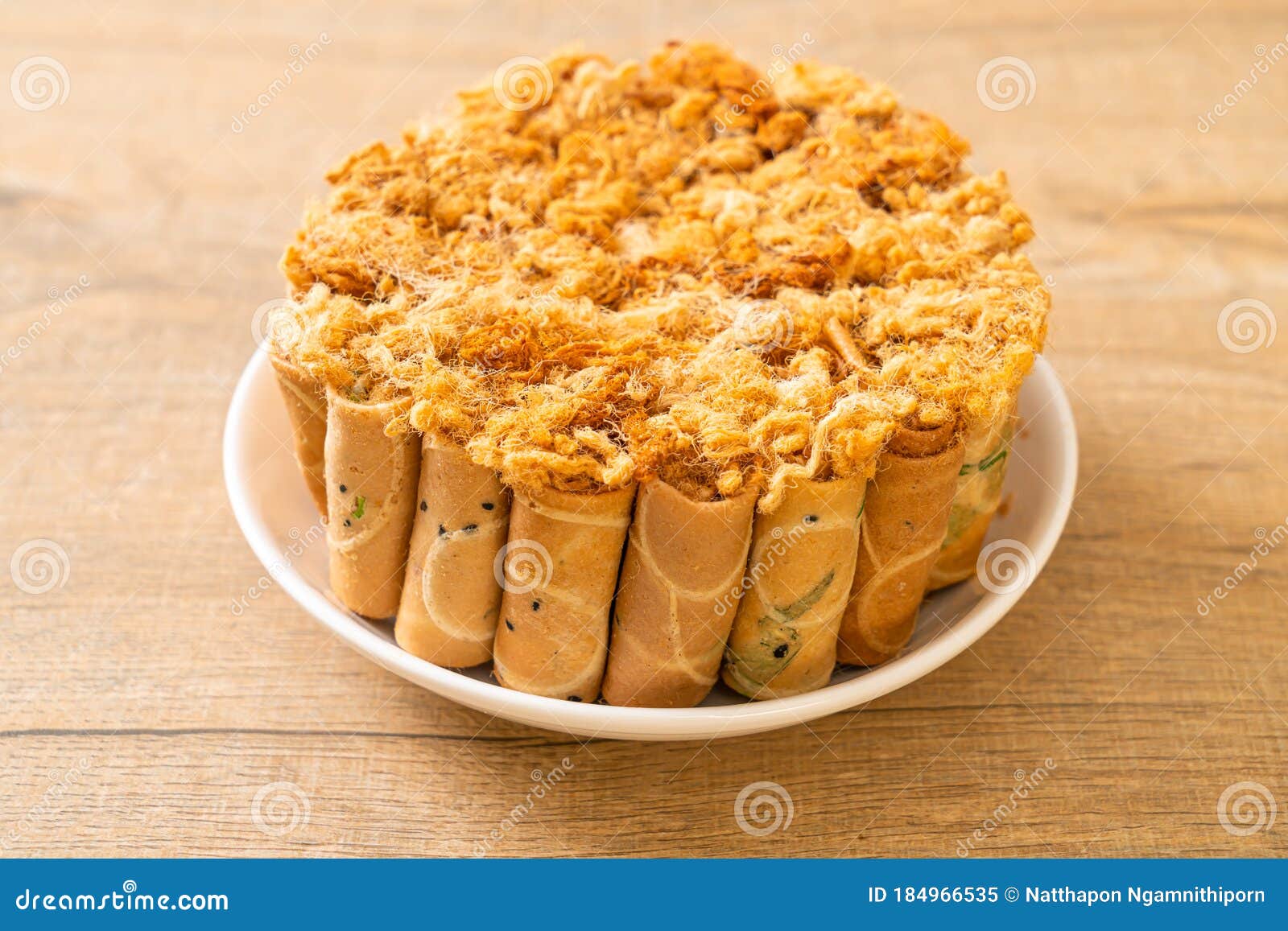 Crispy Coconut Roll with Dried Shredded Pork Stock Image Image of
