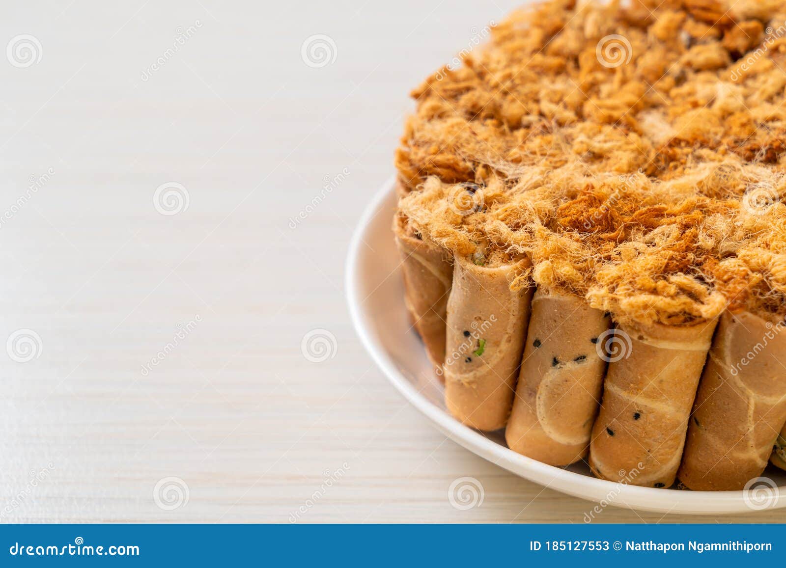 Crispy Coconut Roll with Dried Shredded Pork Stock Image Image of