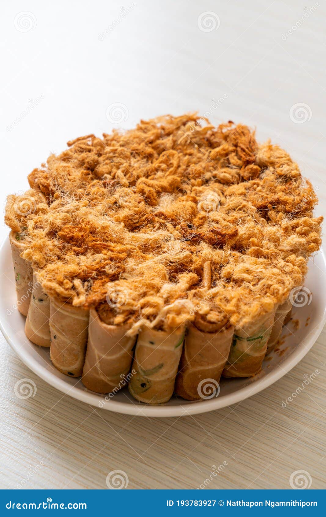 Crispy Coconut Roll with Dried Shredded Pork Stock Image Image of