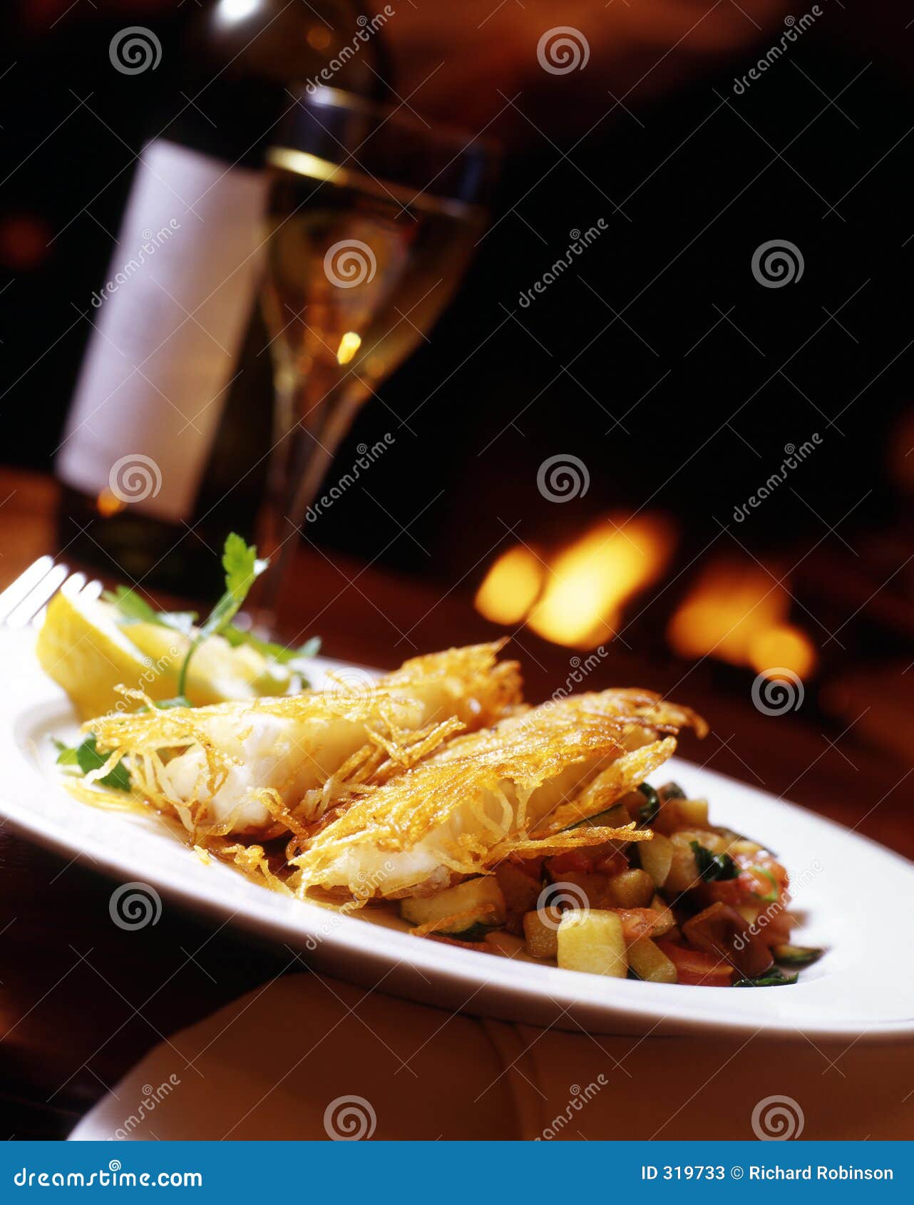 crispy cod with potato rosti