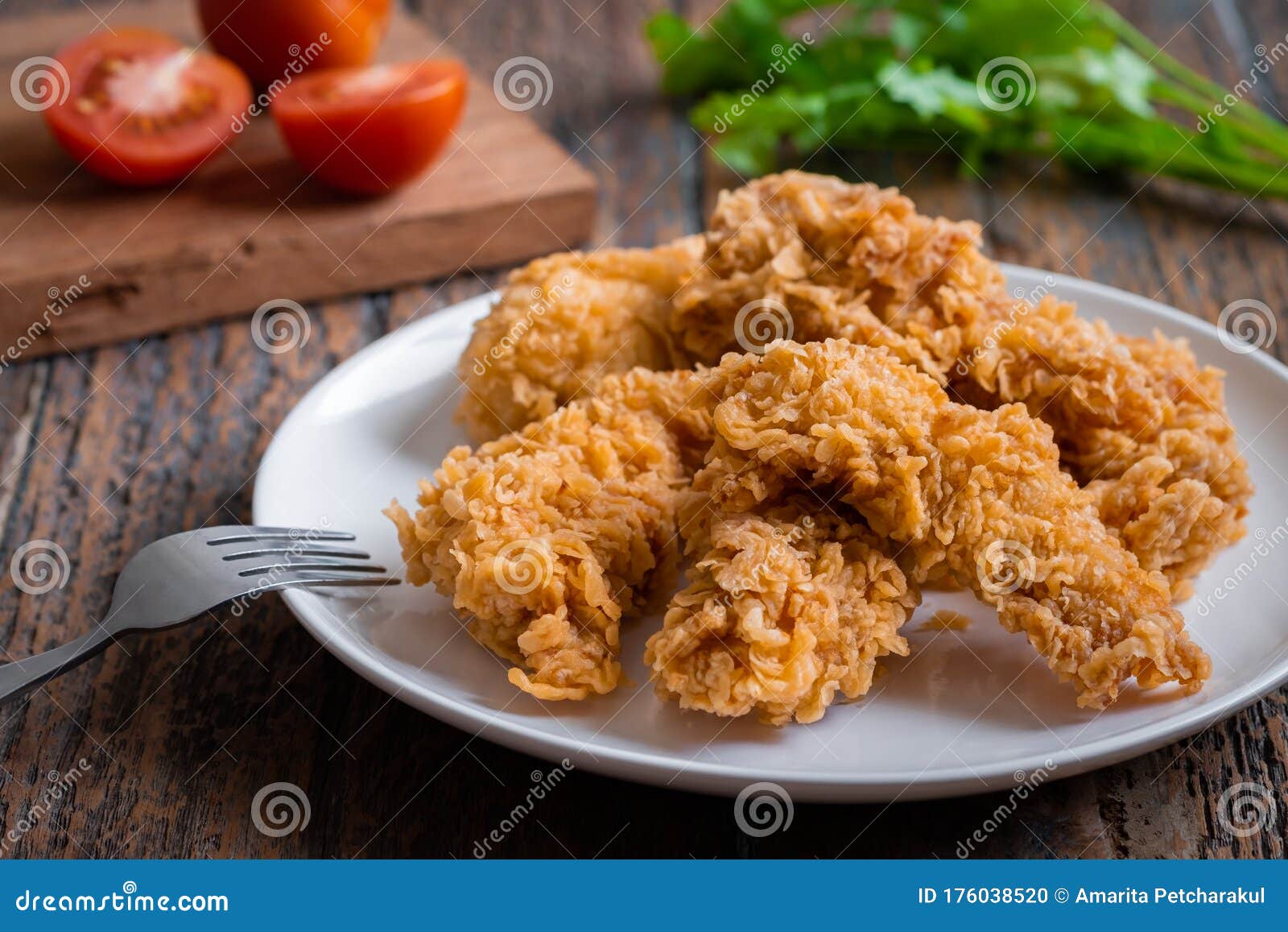 Crispy Fried Breaded Chicken Strips on Plate Stock Photo Image of greasy, barbecue 176038520