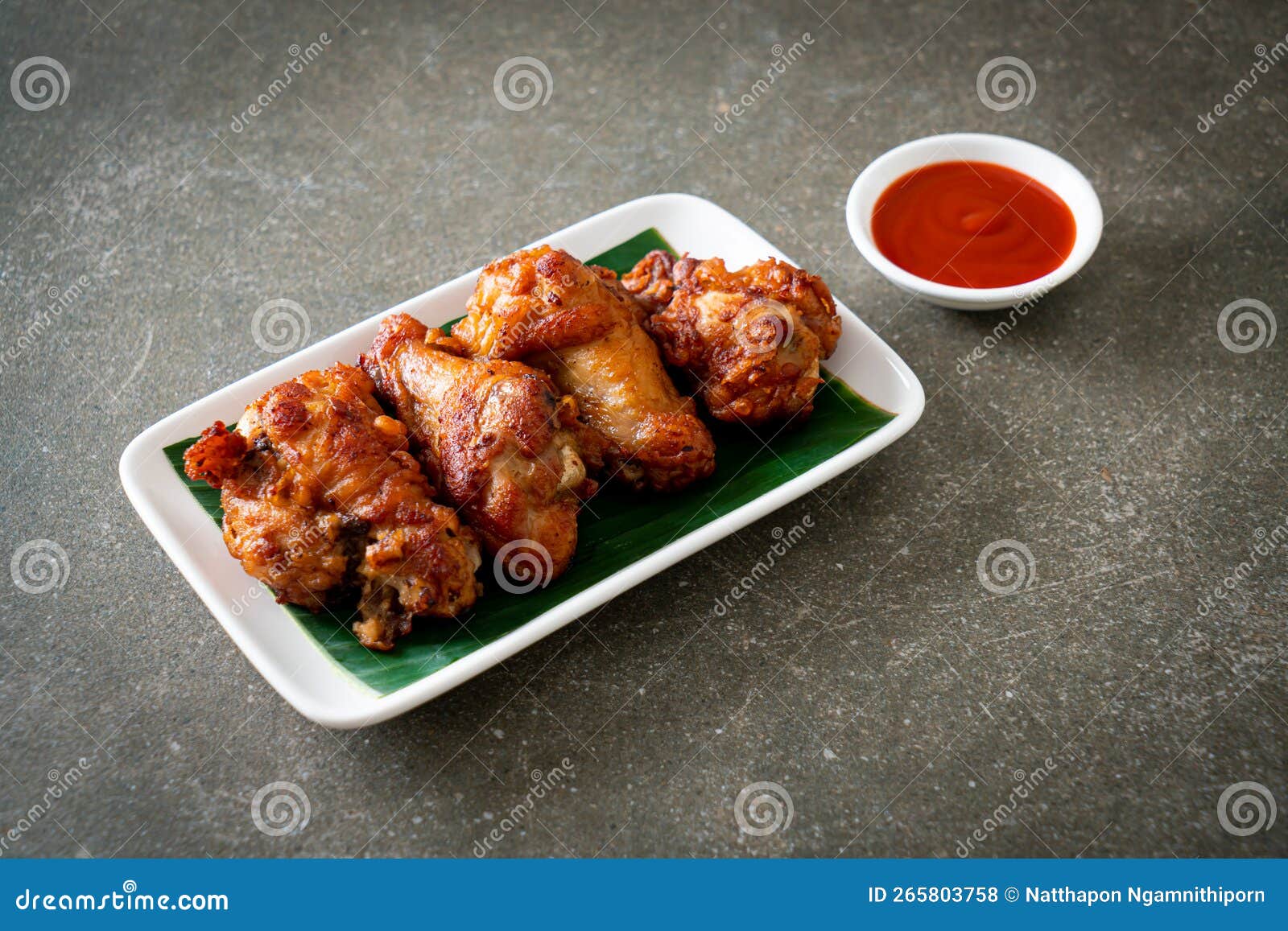 Crispy Fried Chicken with Fish Sauce Stock Photo Image of golden