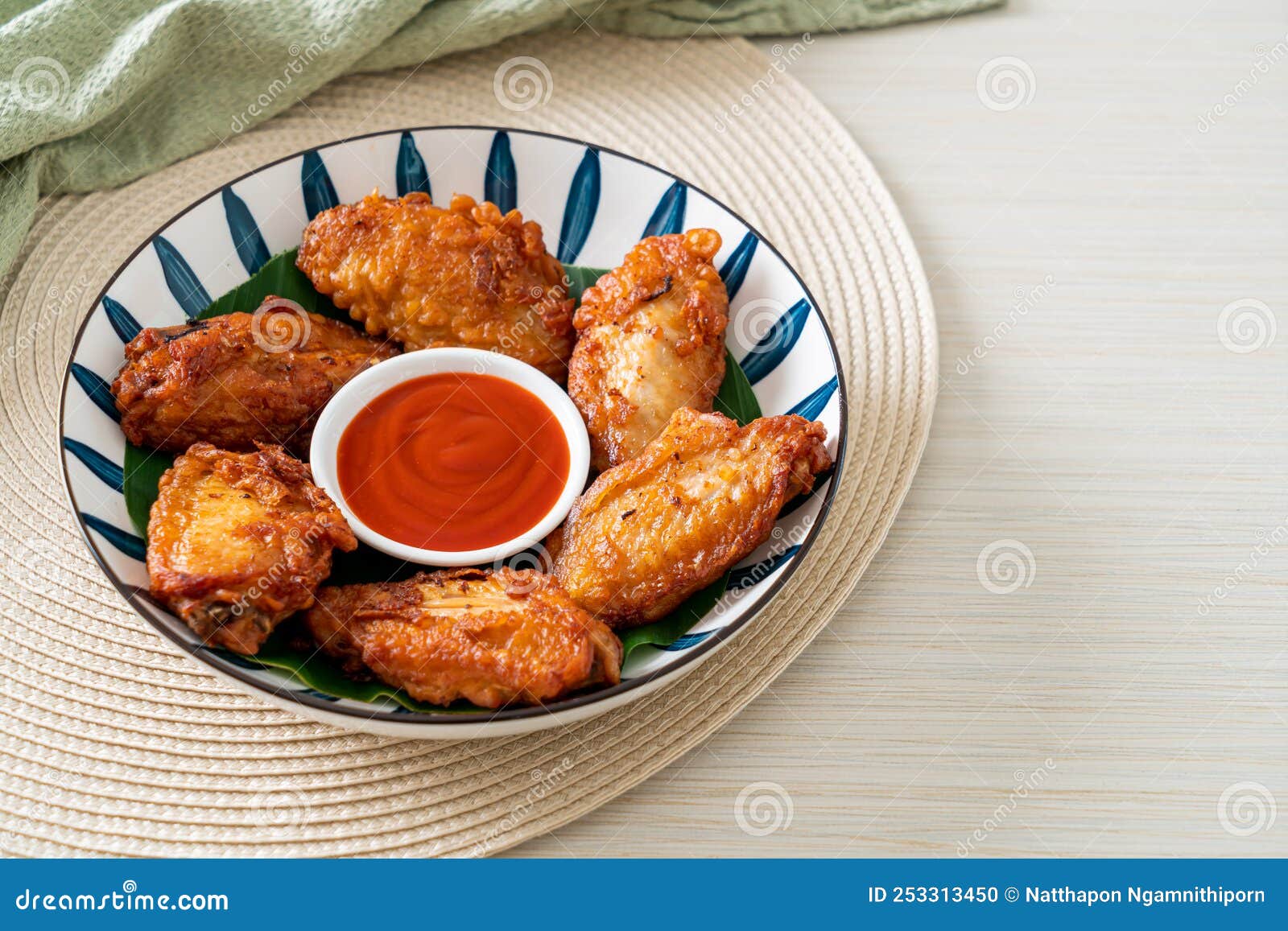 Crispy Fried Chicken with Fish Sauce Stock Photo Image of menu