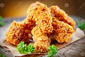 Crispy Fried Breaded Chicken Breast Strips Royalty Free Stock Photo 